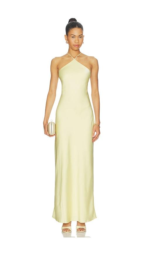 line & dot x revolve kira maxi dress in lemon.
