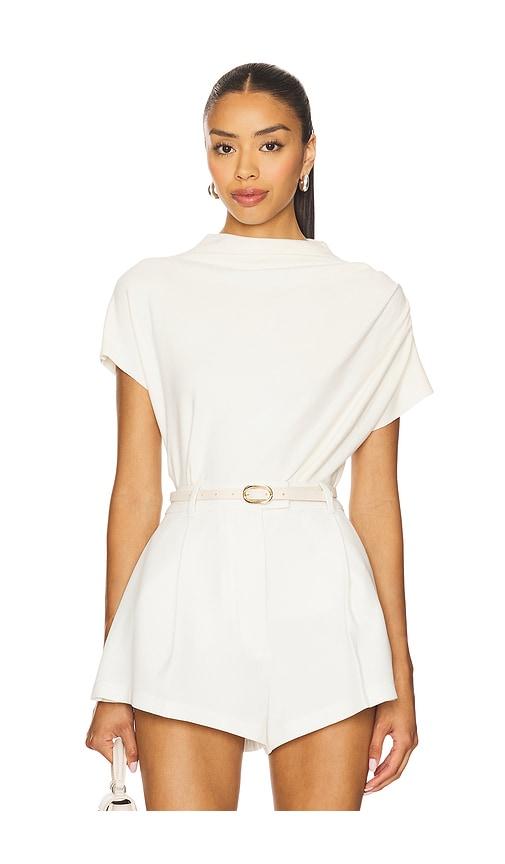 line & dot x revolve walker draped top in cream.