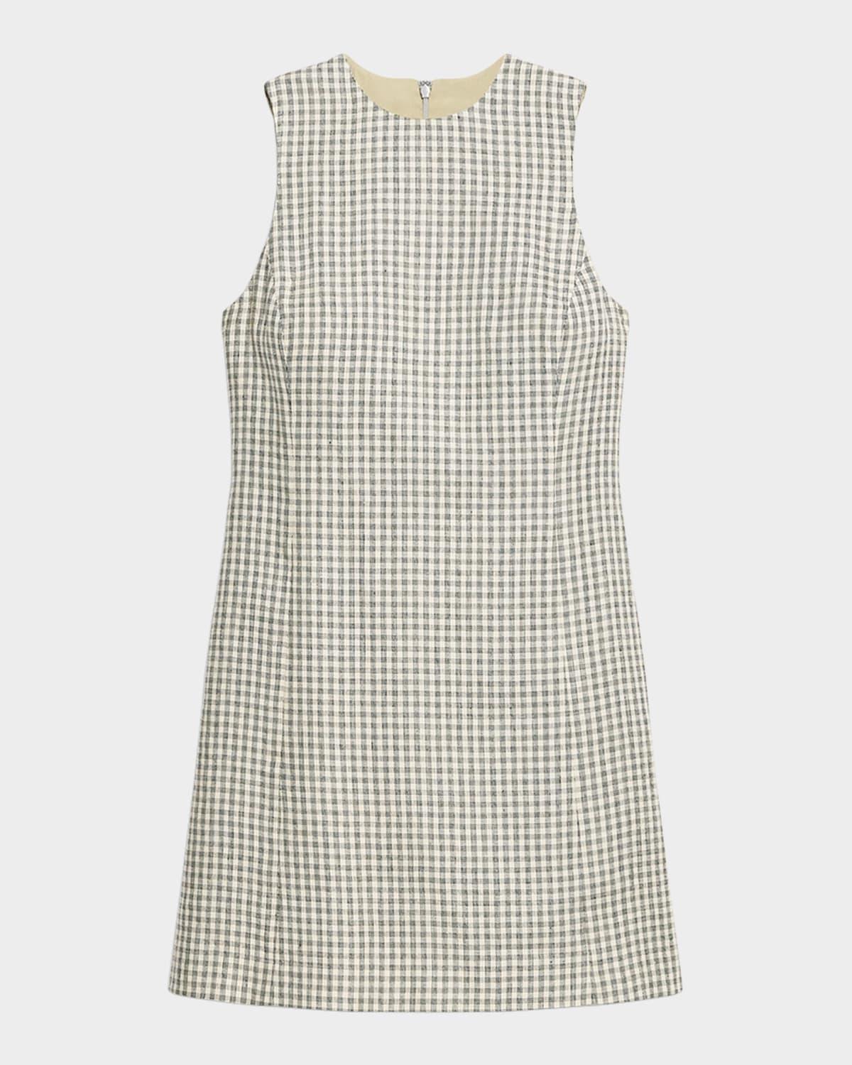 linear check easy flare mini dress