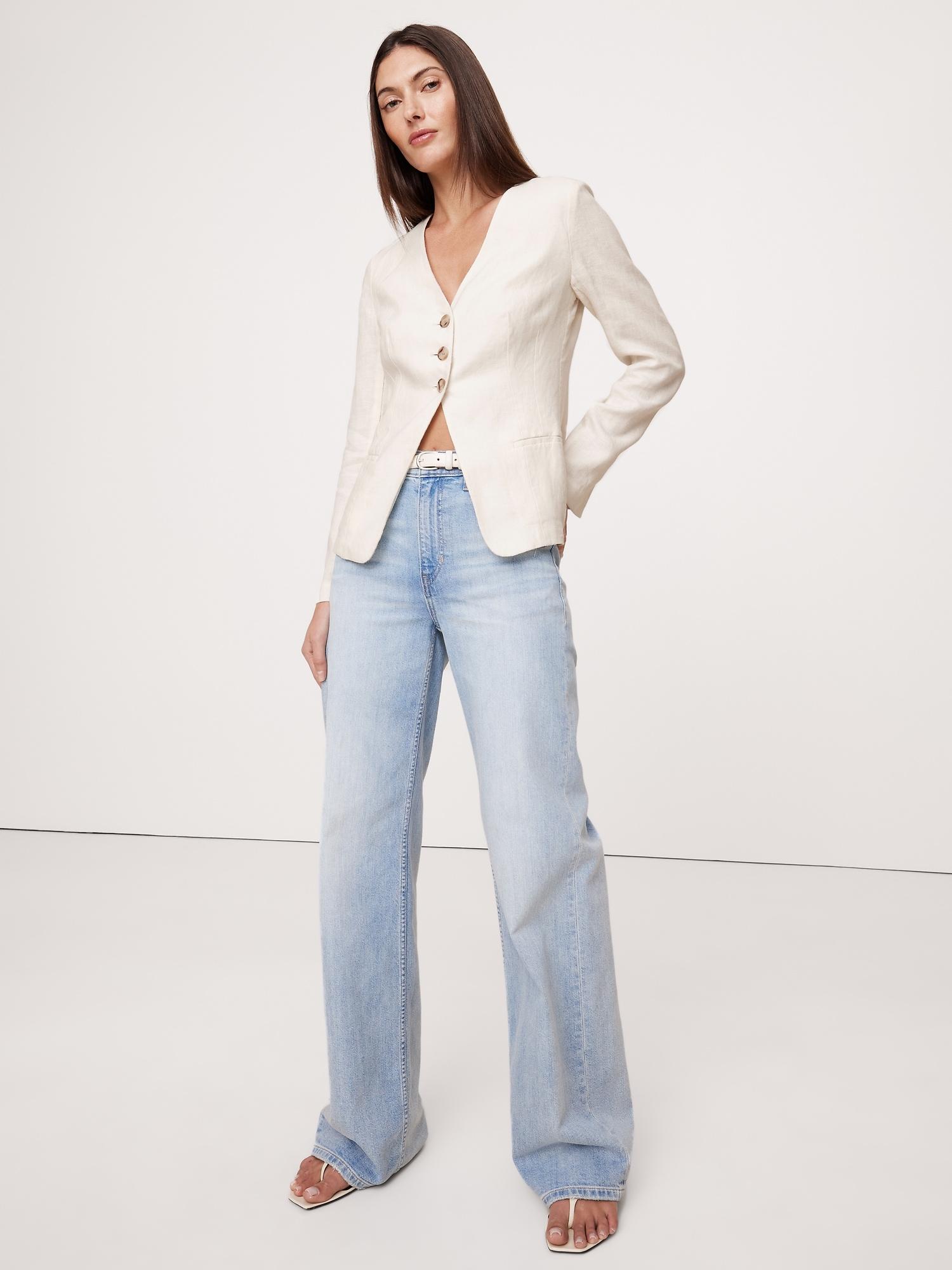 linen blazer top