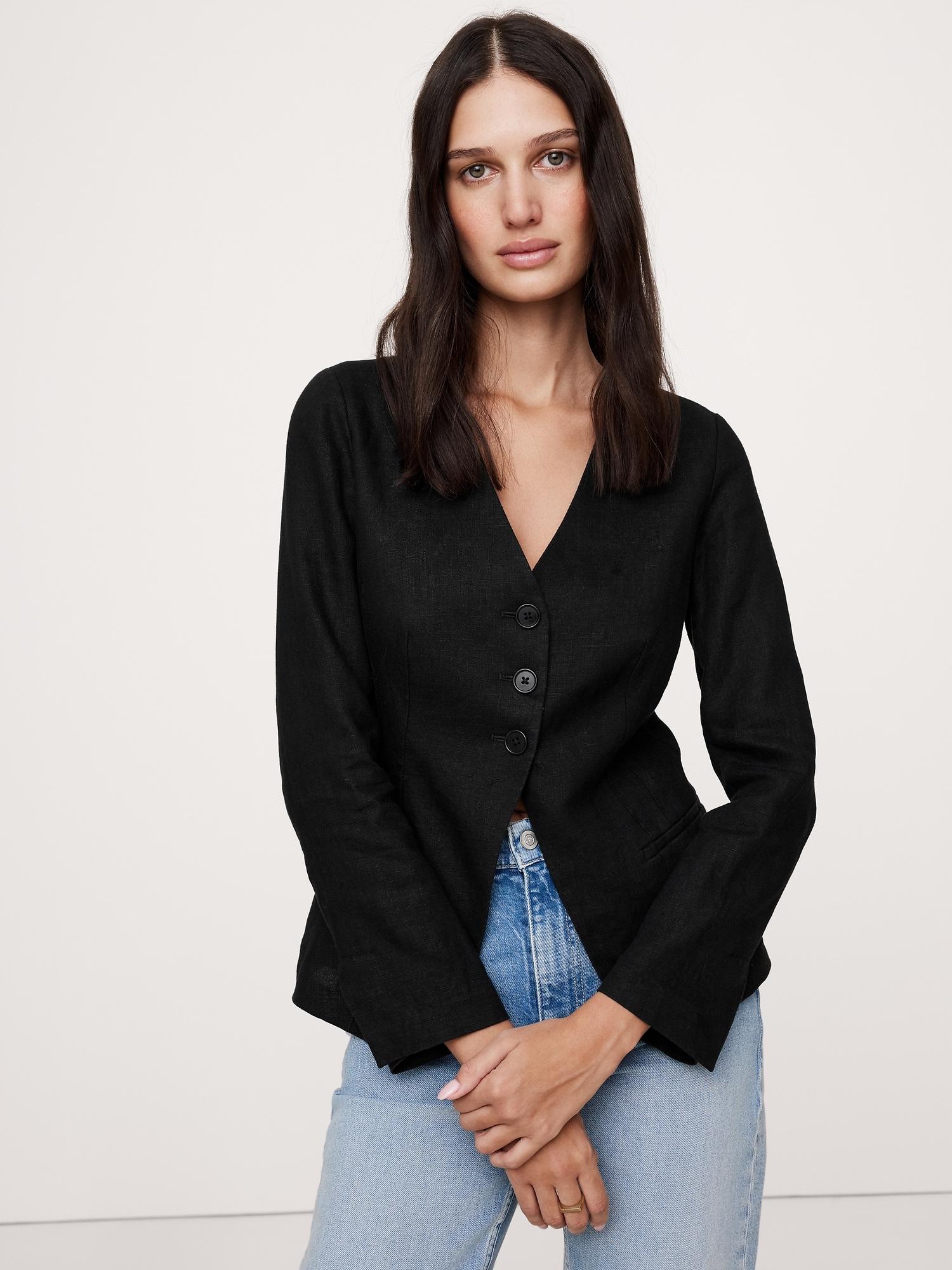 linen blazer top