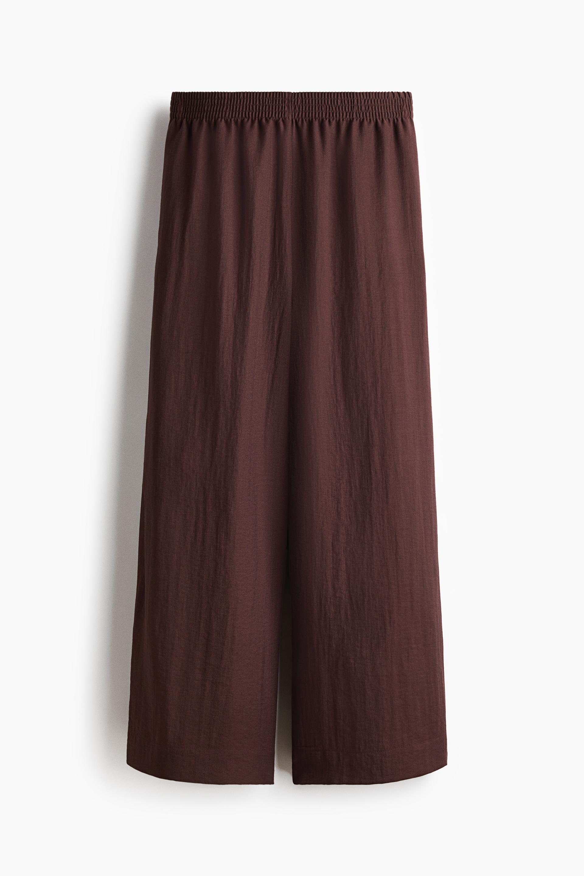 linen-blend ankle-length pants