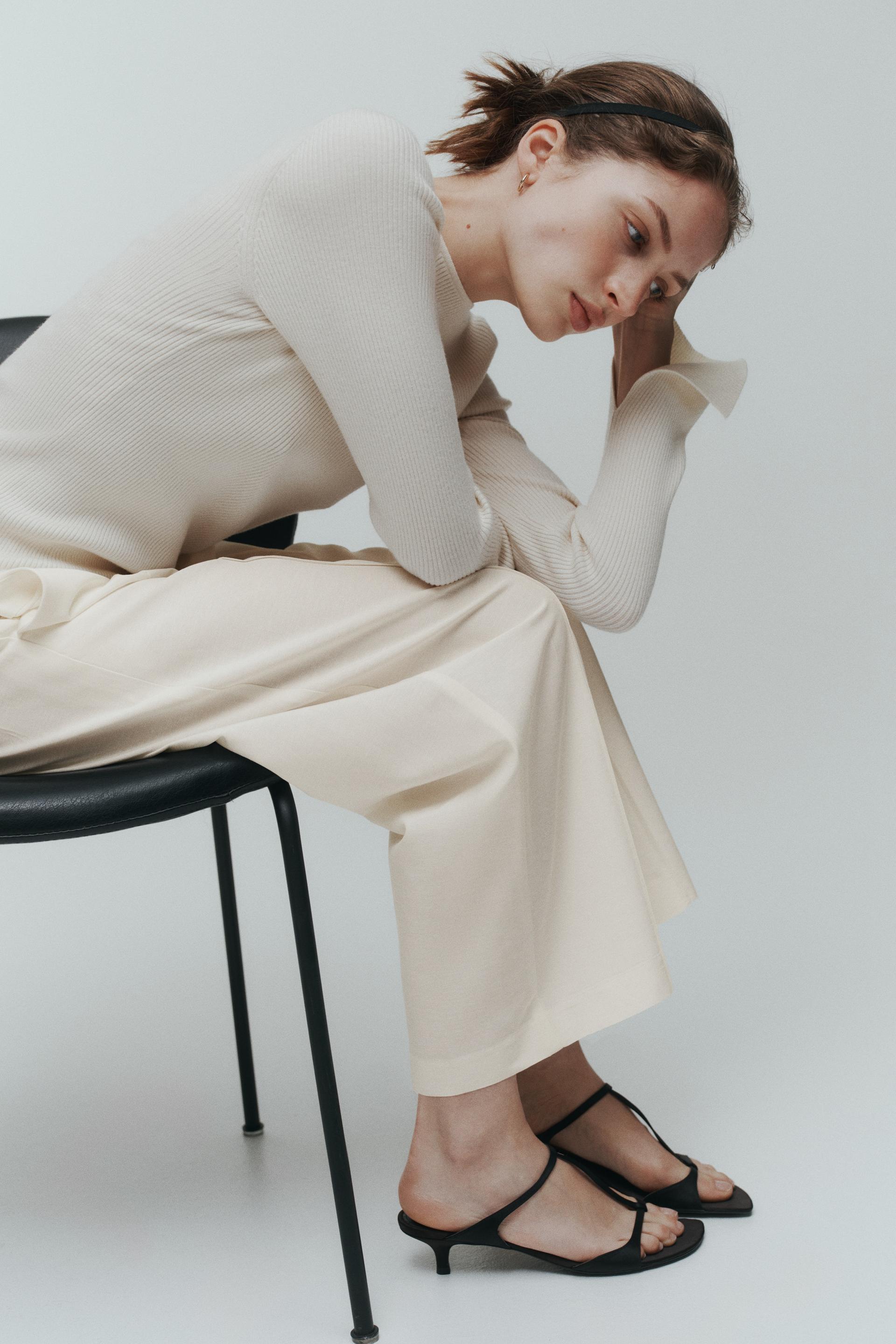 linen-blend barrel-leg pants
