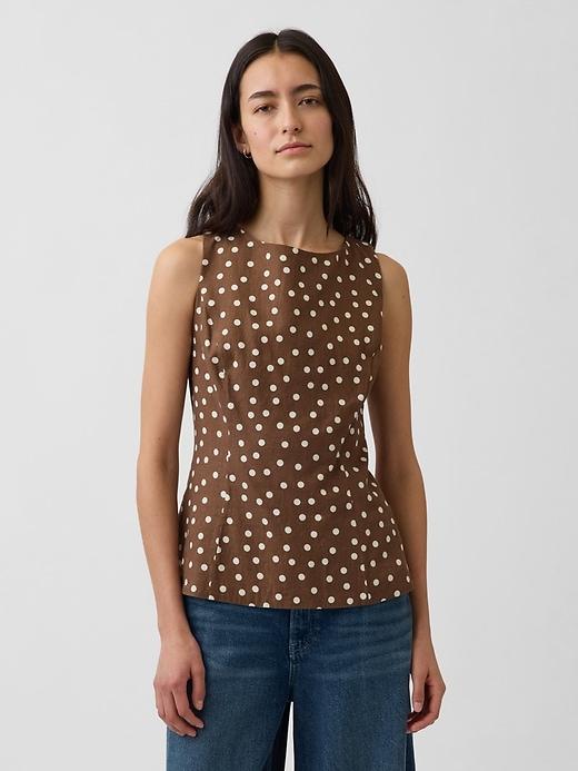 linen-blend boatneck top