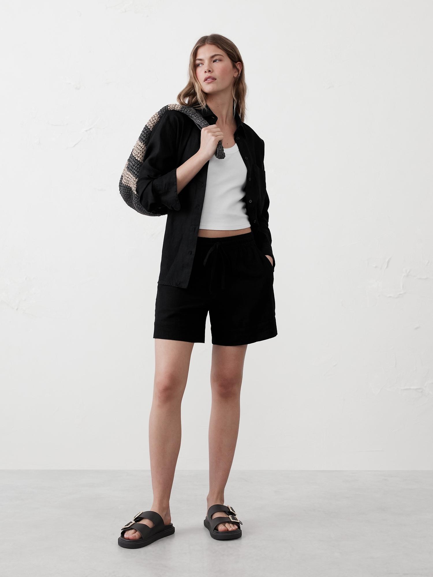 linen-blend boxer short