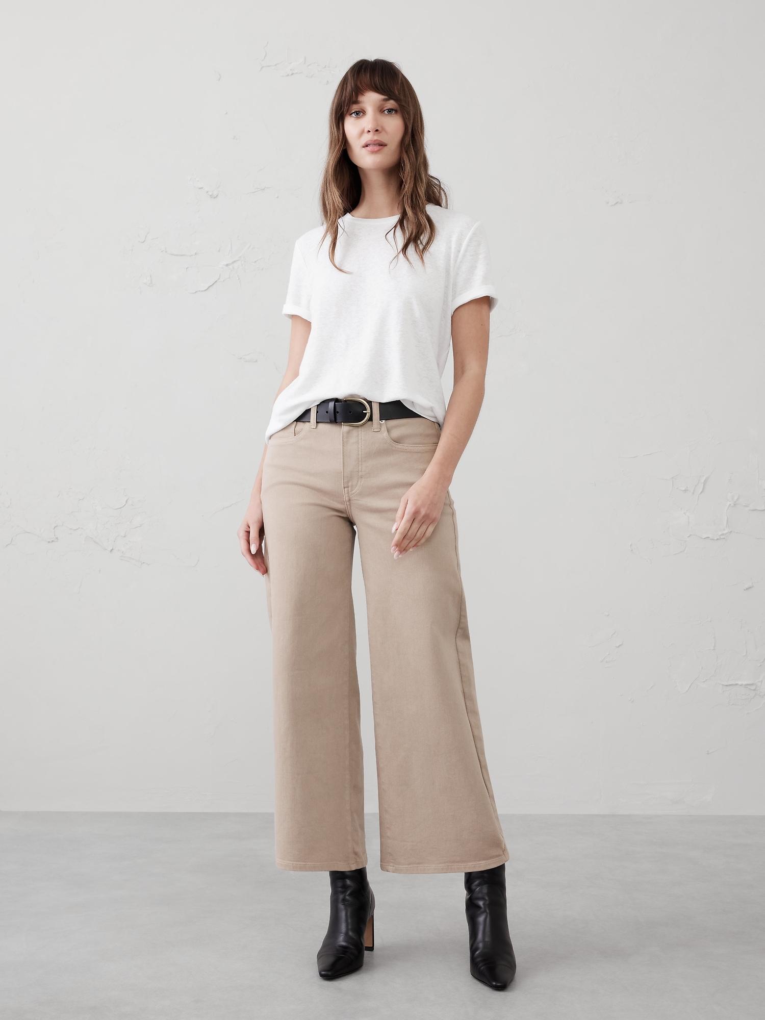 linen-blend crew-neck top