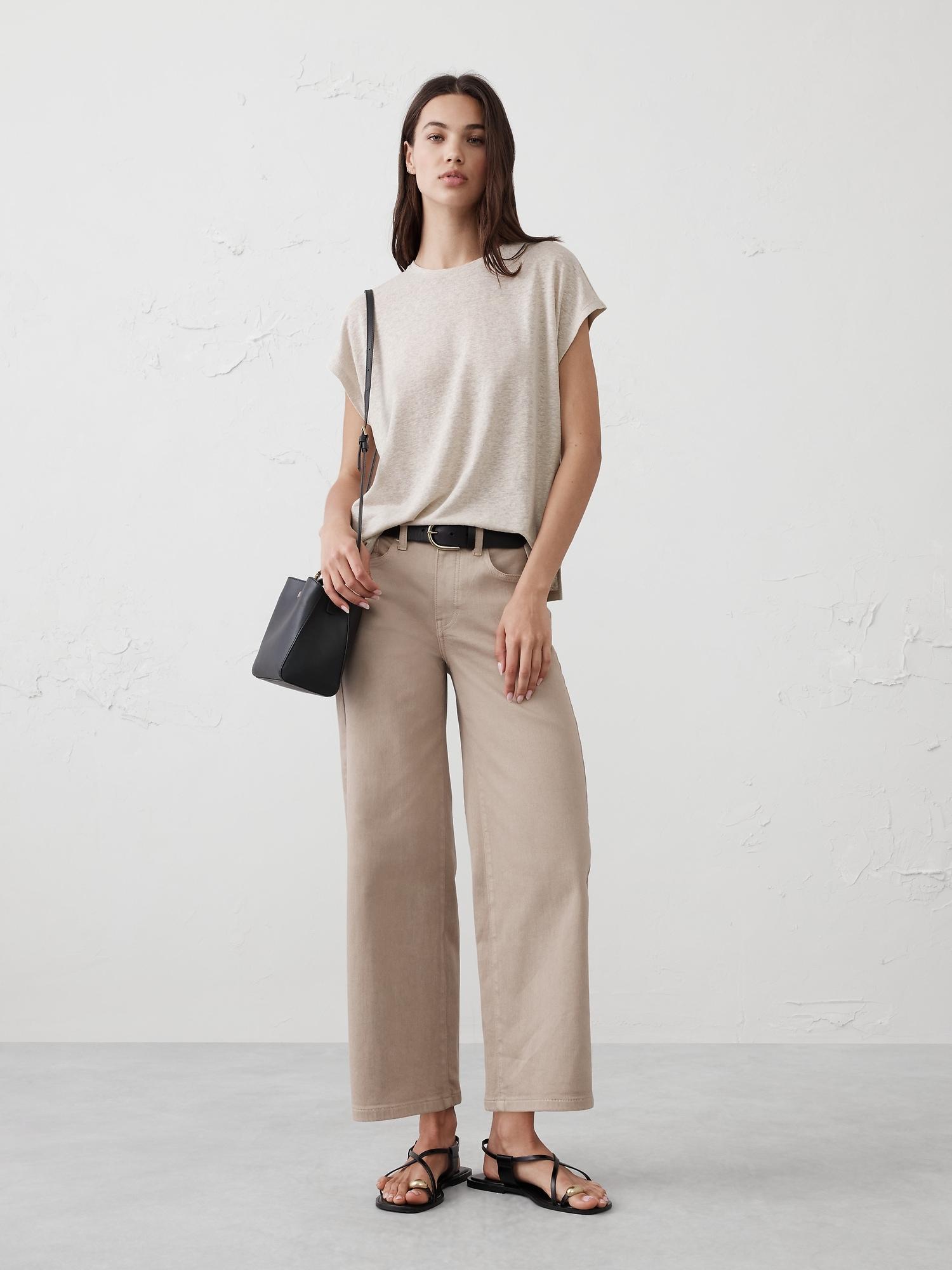 linen-blend dolman t-shirt