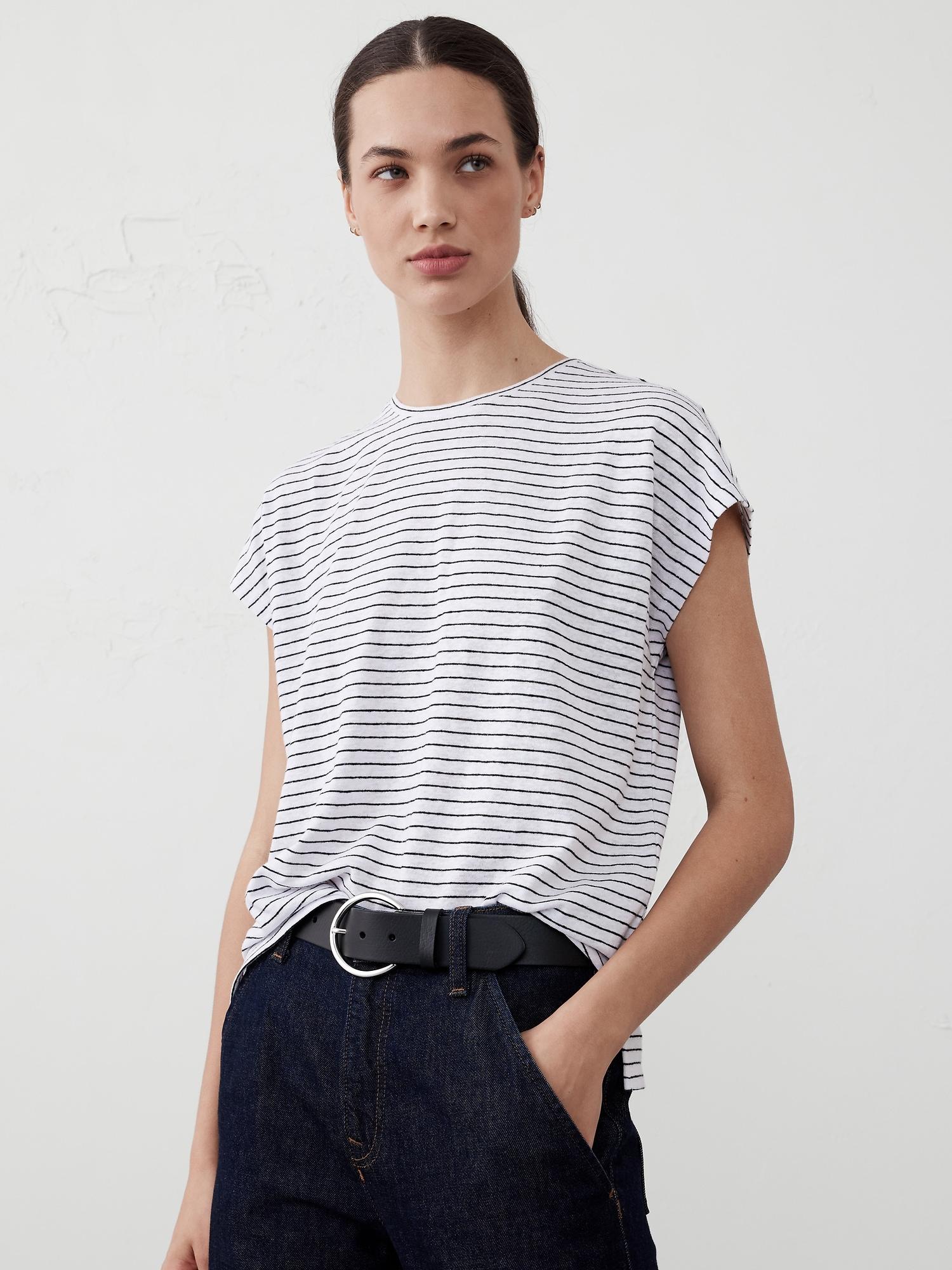 linen-blend dolman t-shirt