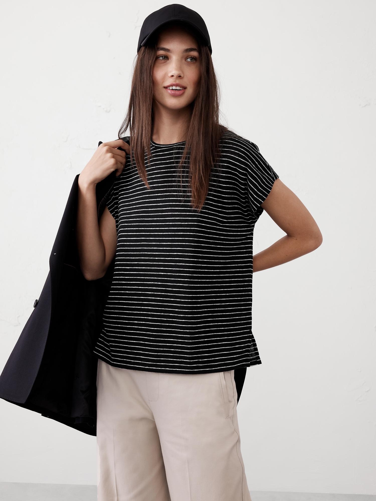 linen-blend dolman t-shirt