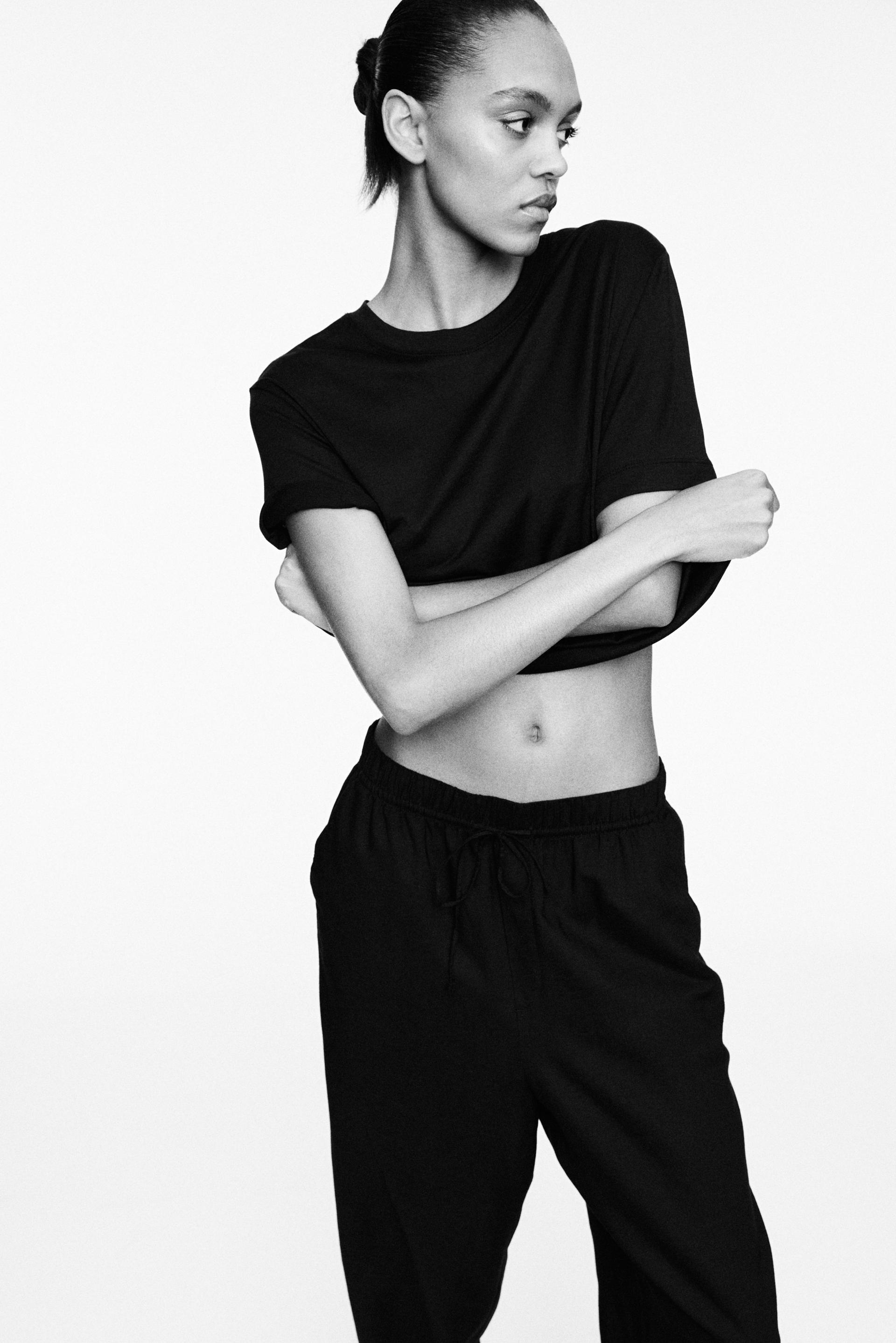 linen-blend drawstring pants