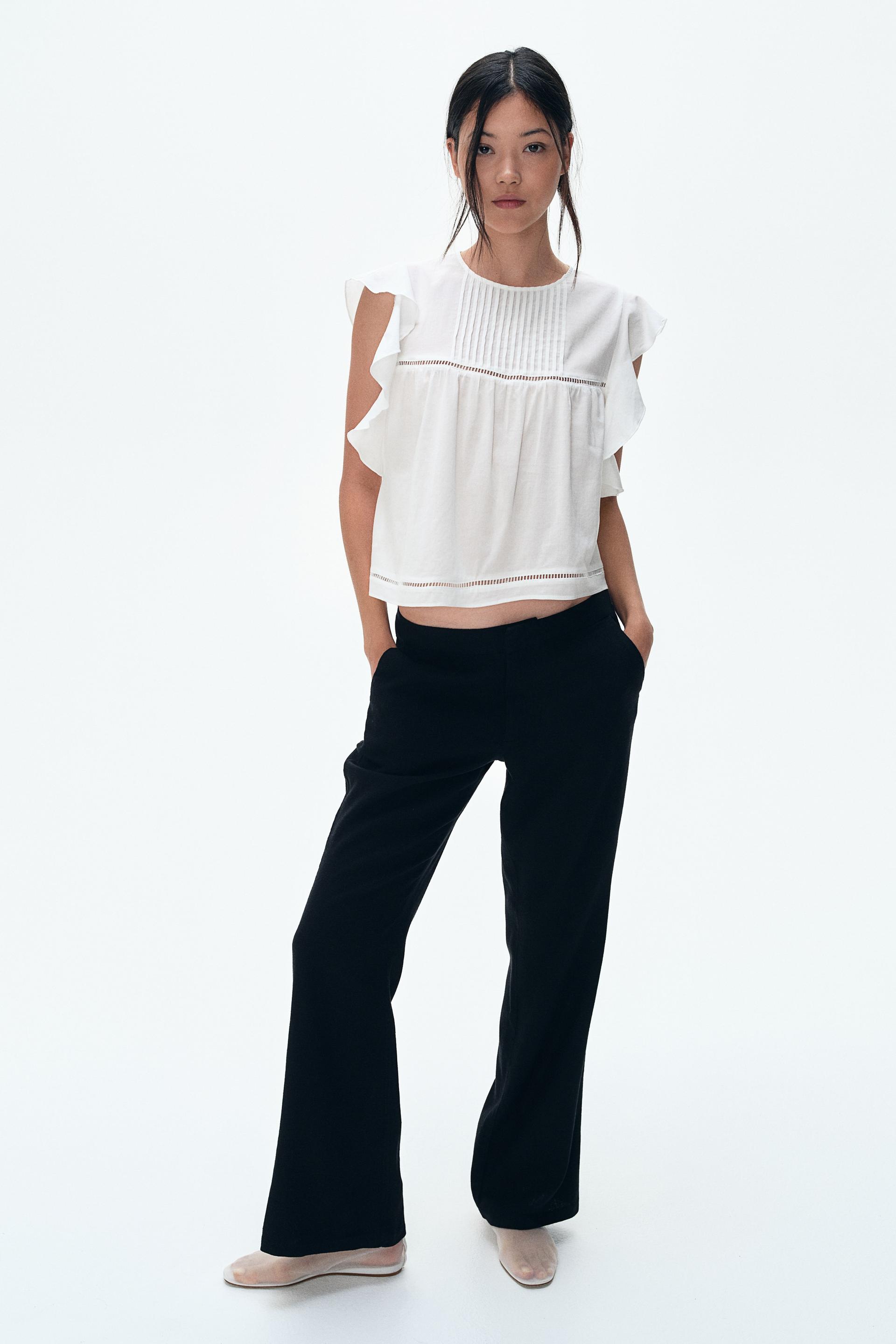 linen-blend dress pants