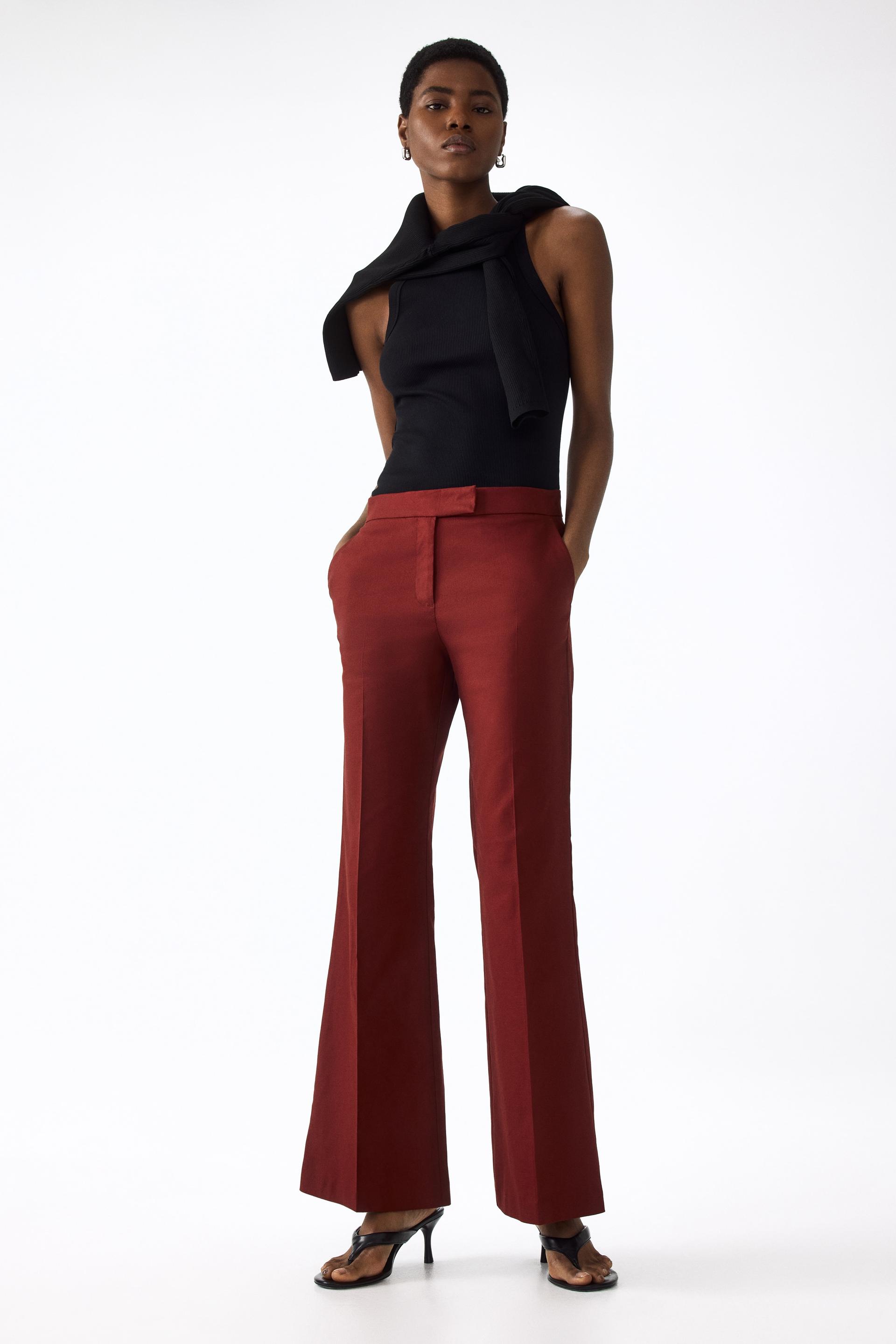 linen-blend dress pants