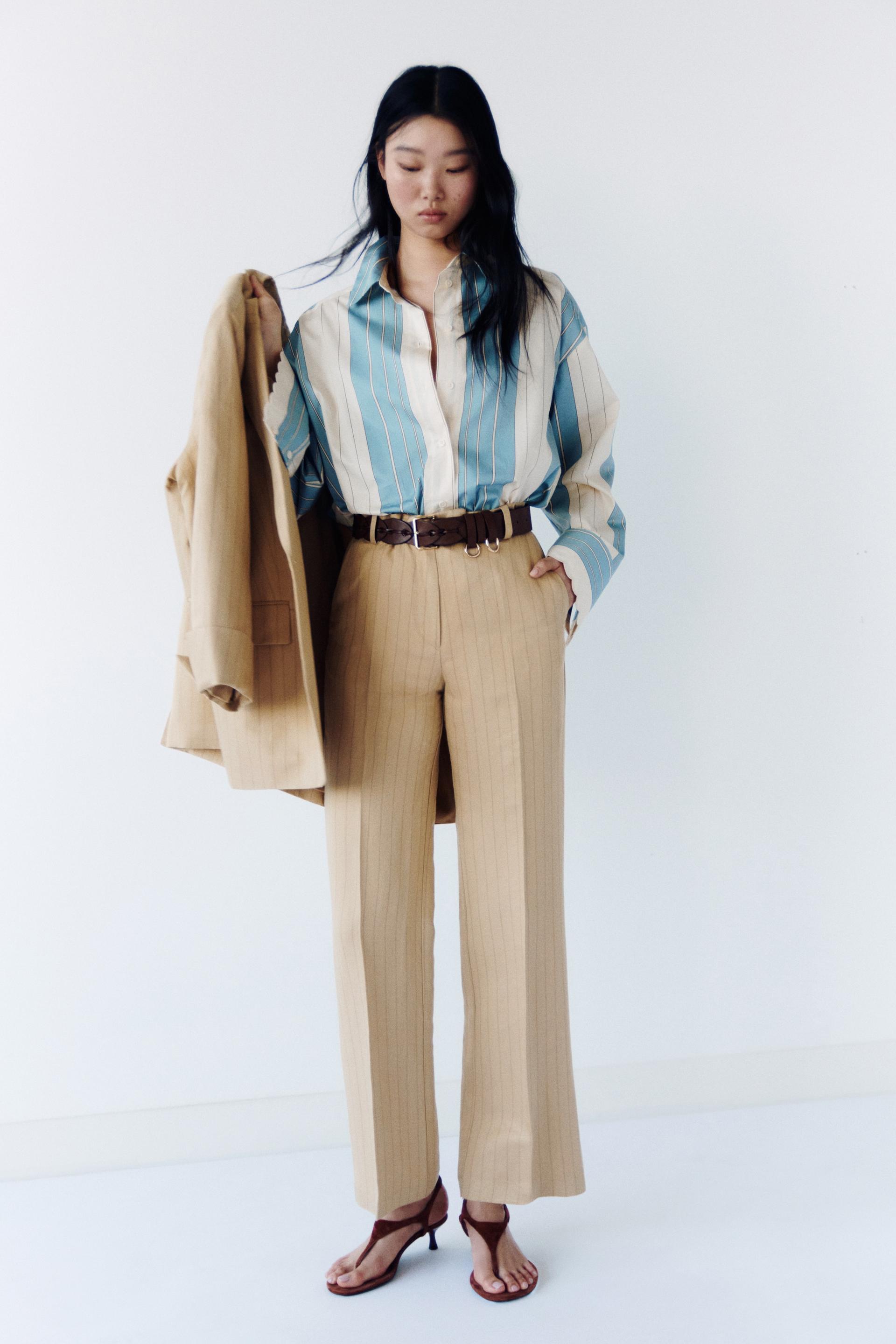 linen-blend dress pants