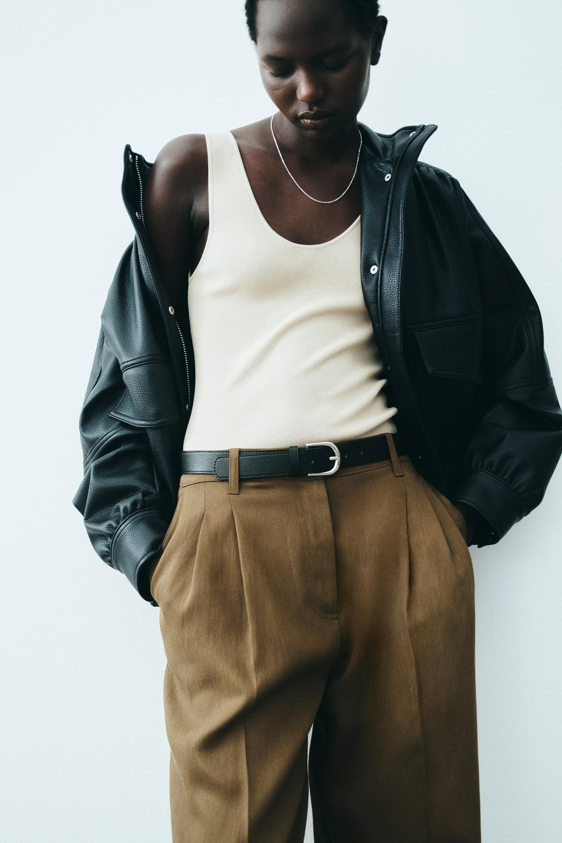 linen-blend dress pants