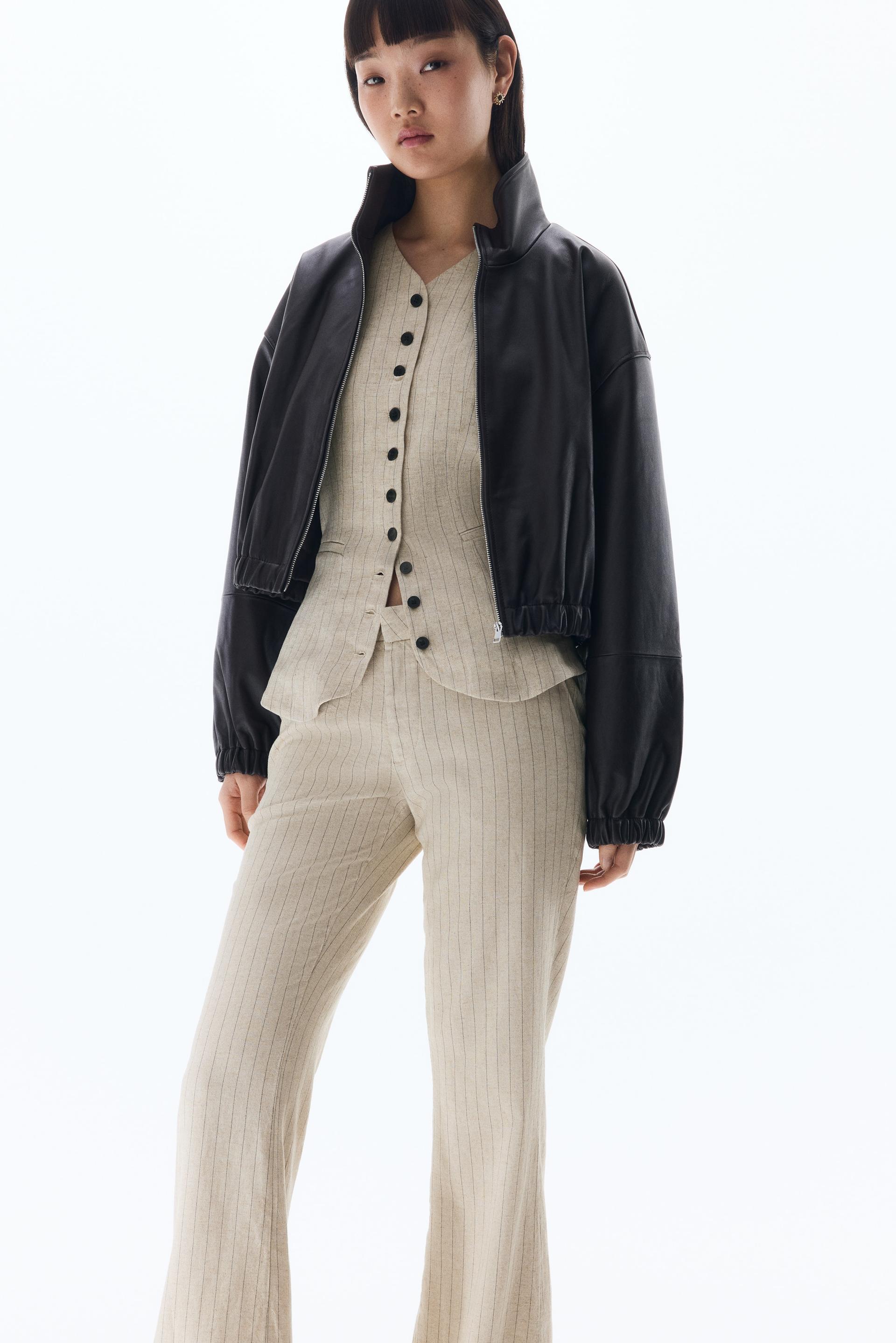 linen-blend dress pants