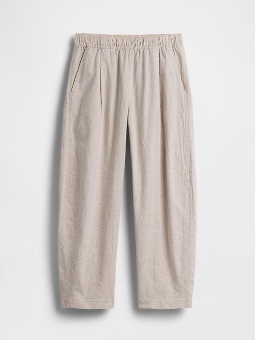 linen-blend easy barrel pants