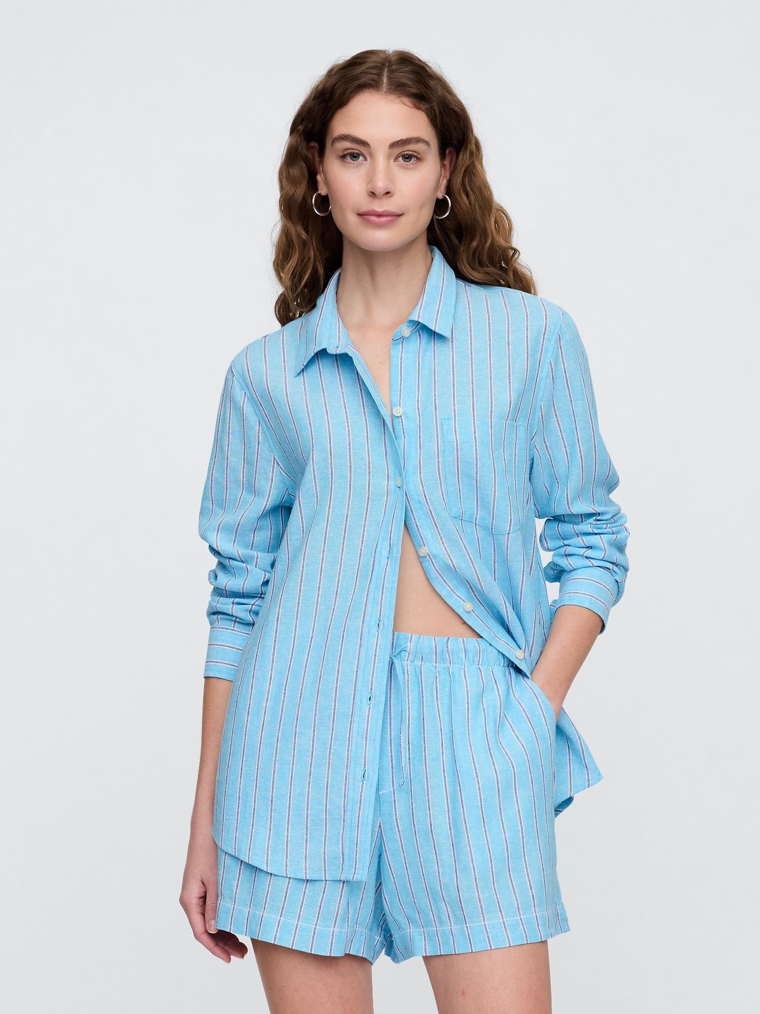 linen-blend easy shirt