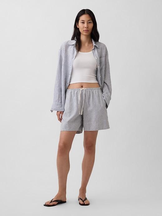 linen-blend easy shorts