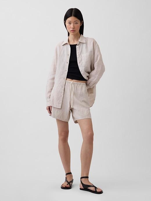 linen-blend easy shorts