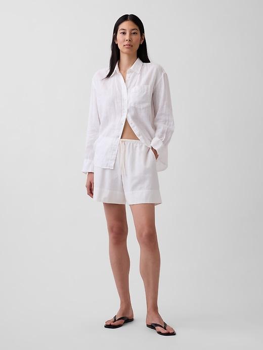 linen-blend easy shorts