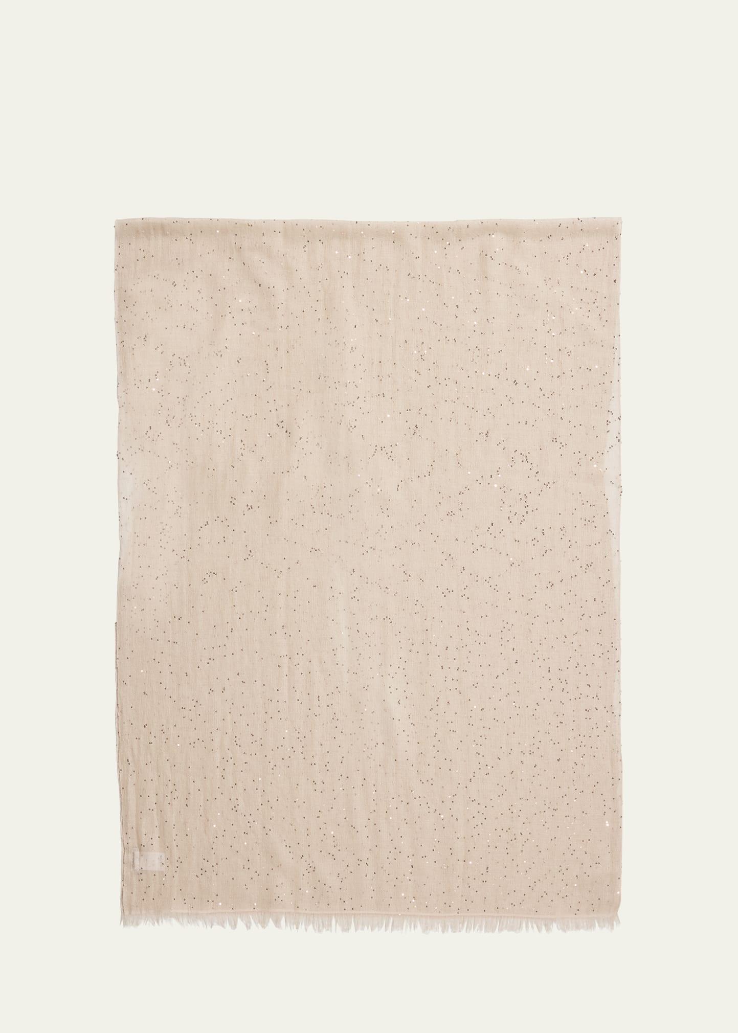 linen blend embellished scarf