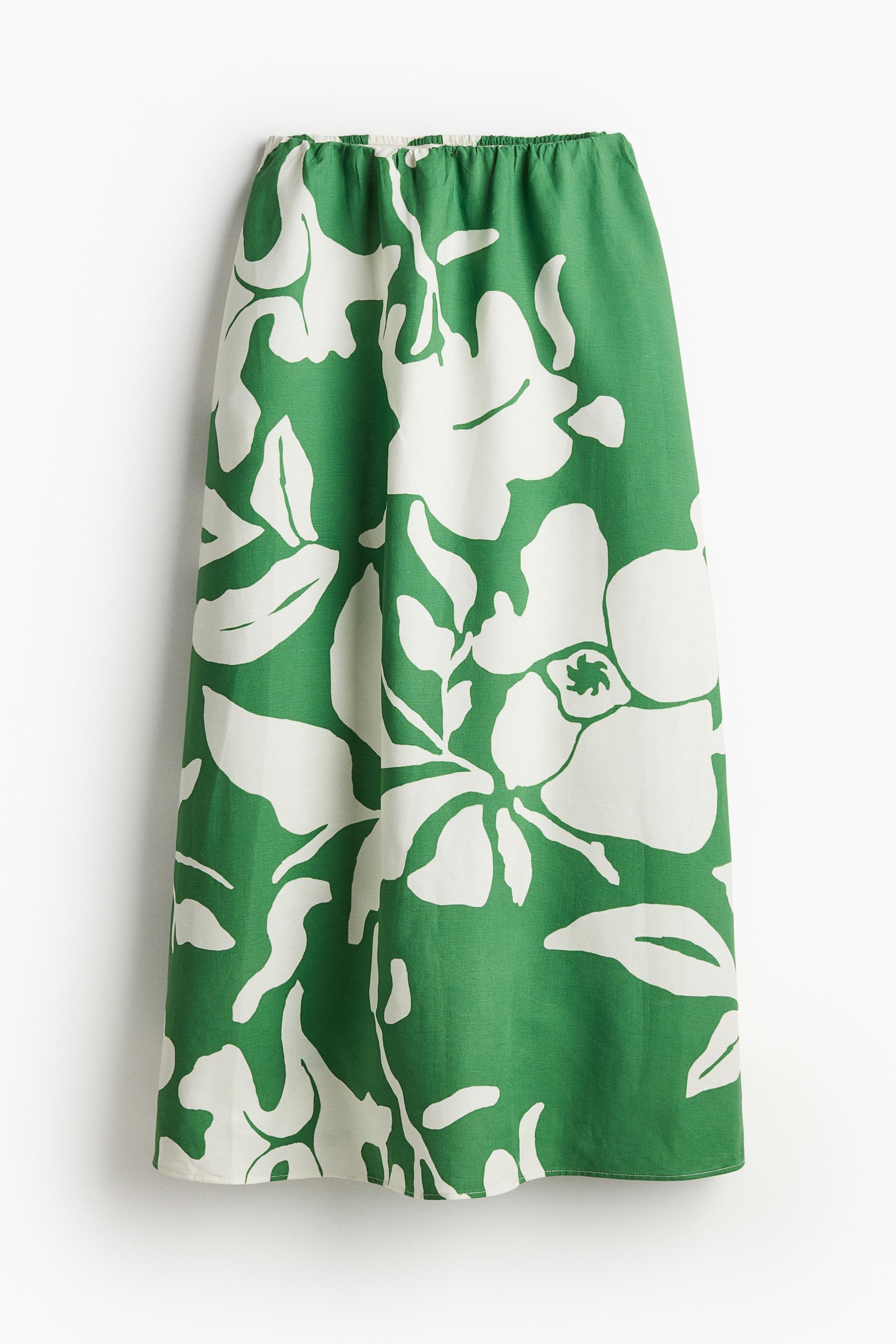 linen-blend maxi skirt