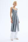 linen-blend midi dress