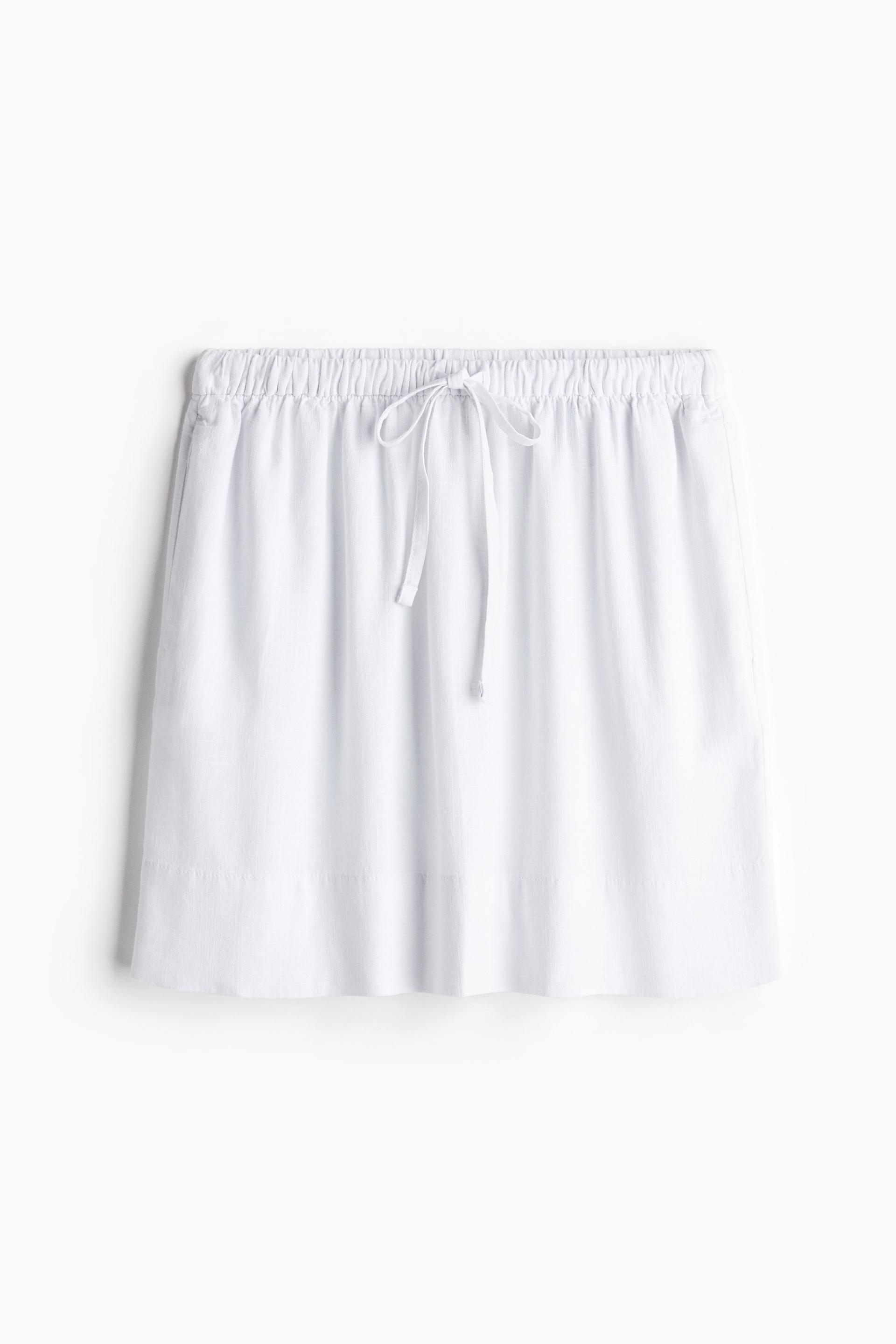 linen-blend mini skirt