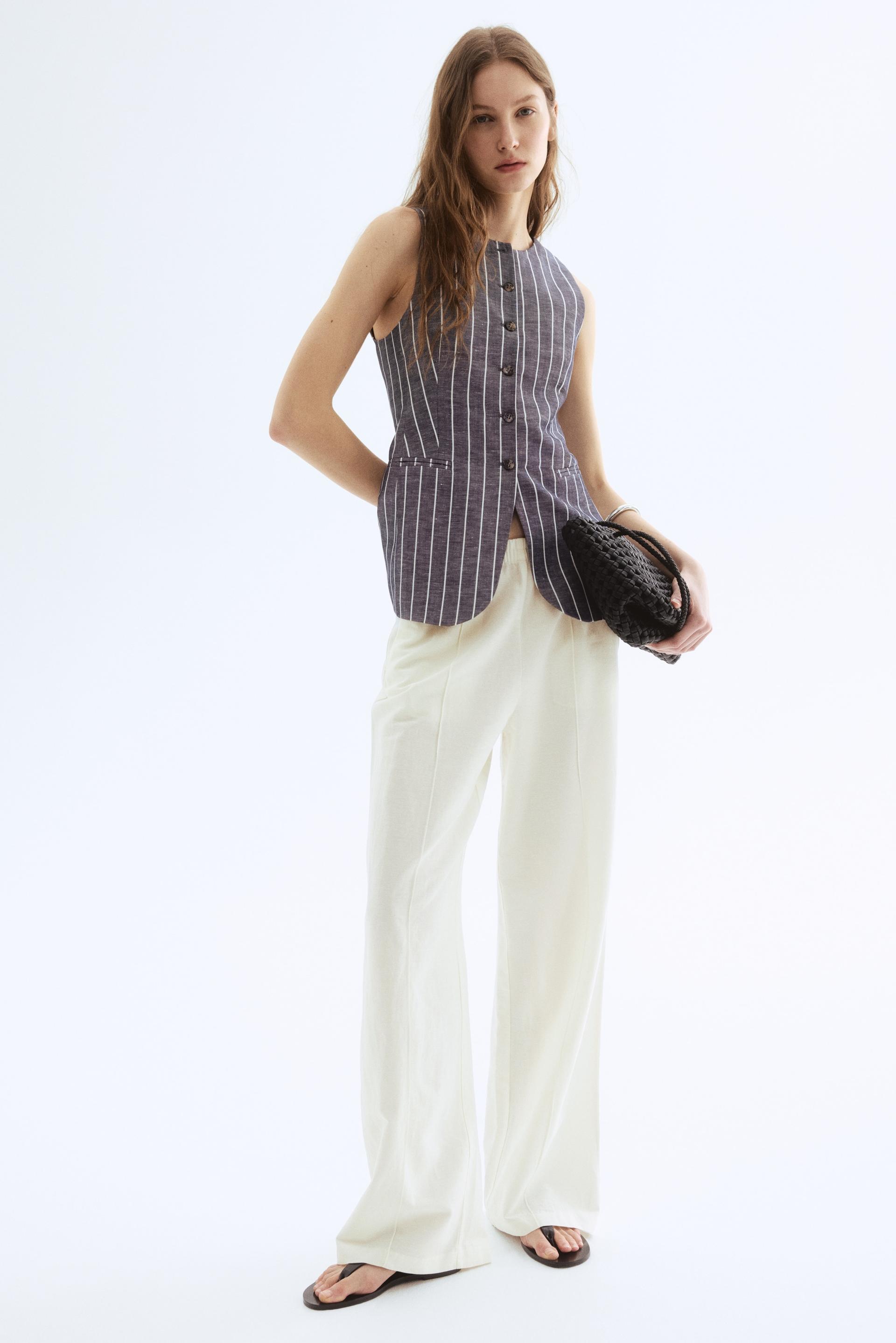 linen-blend pants