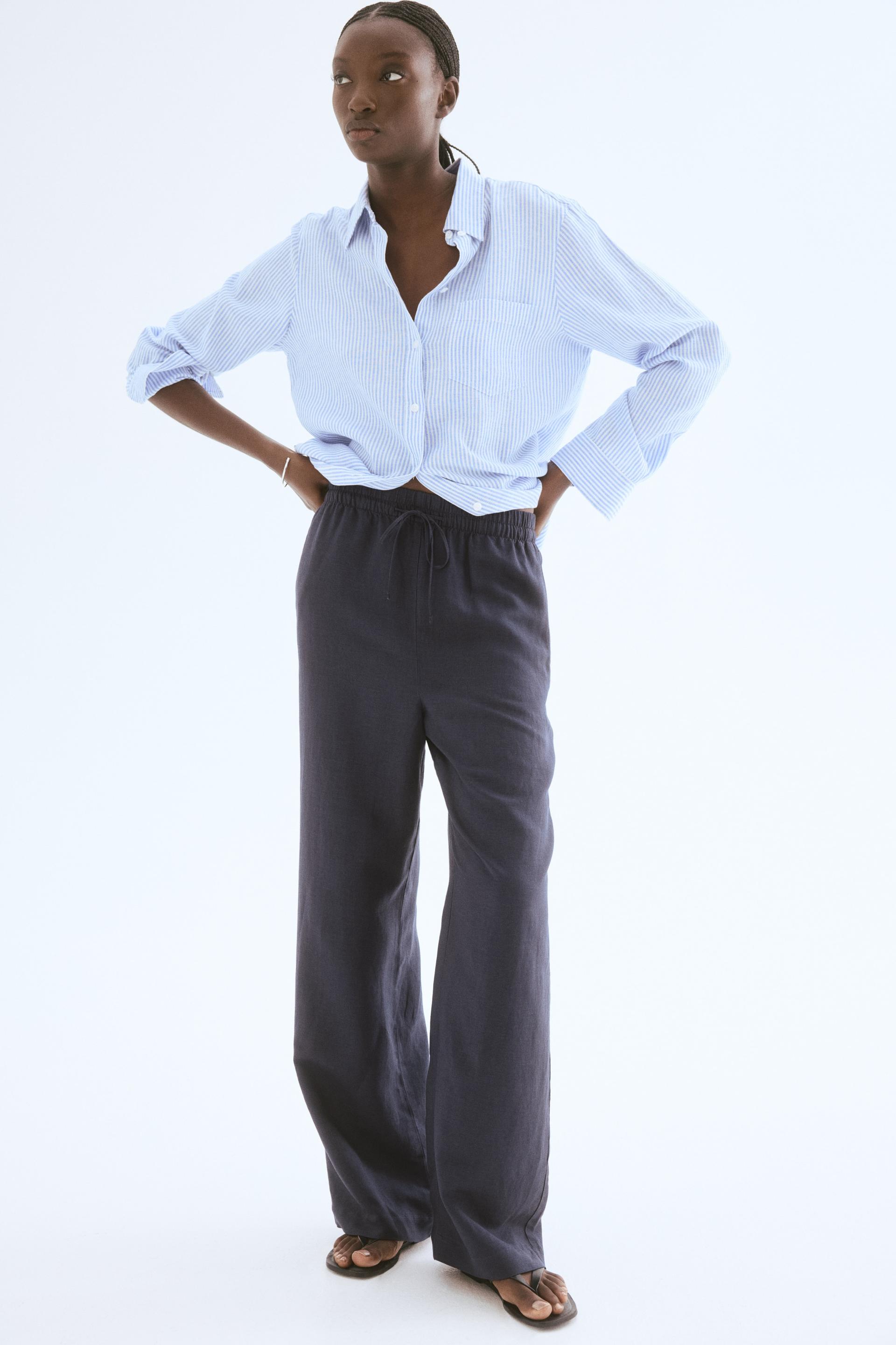 linen-blend pants