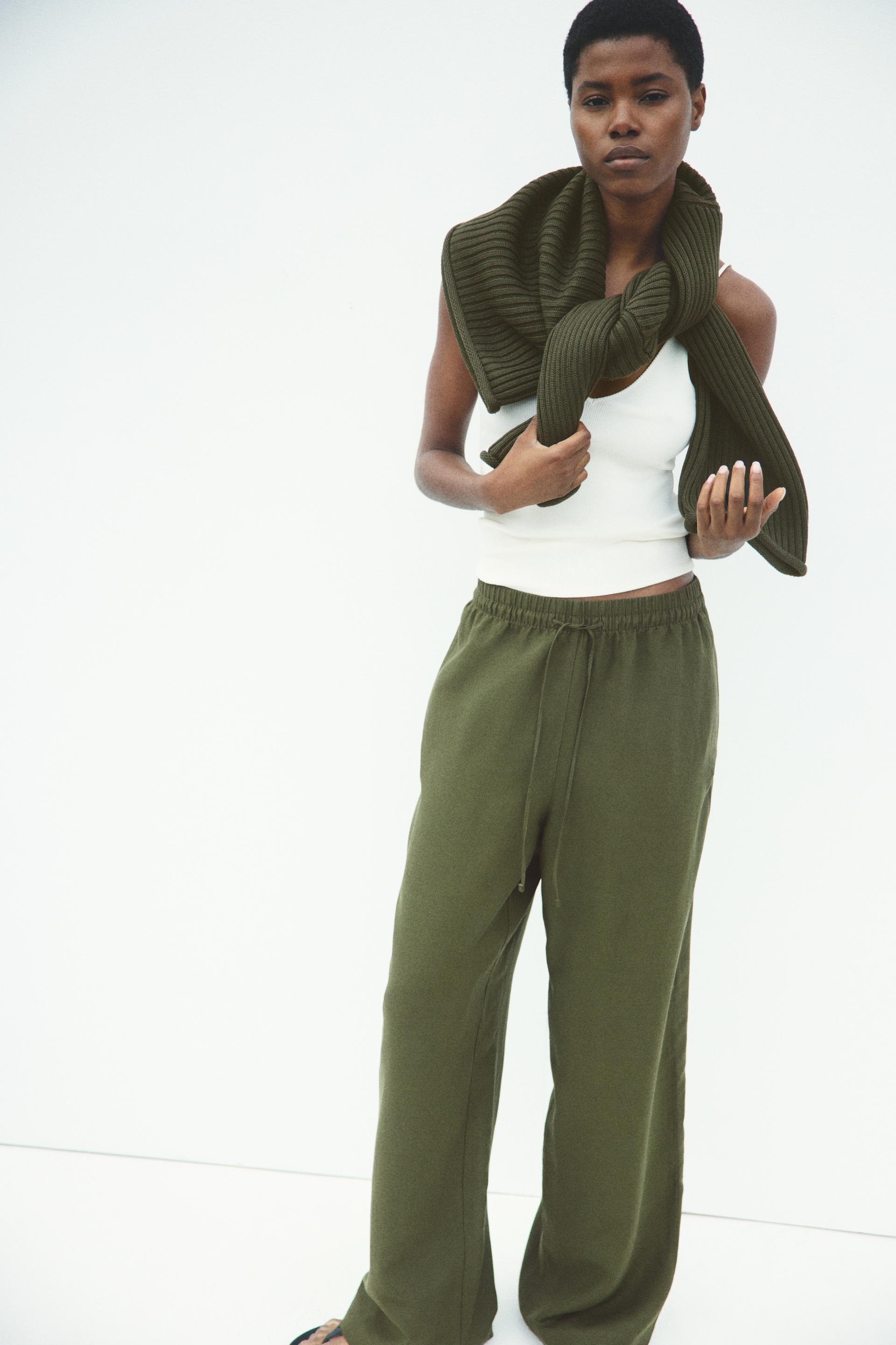 linen-blend pants