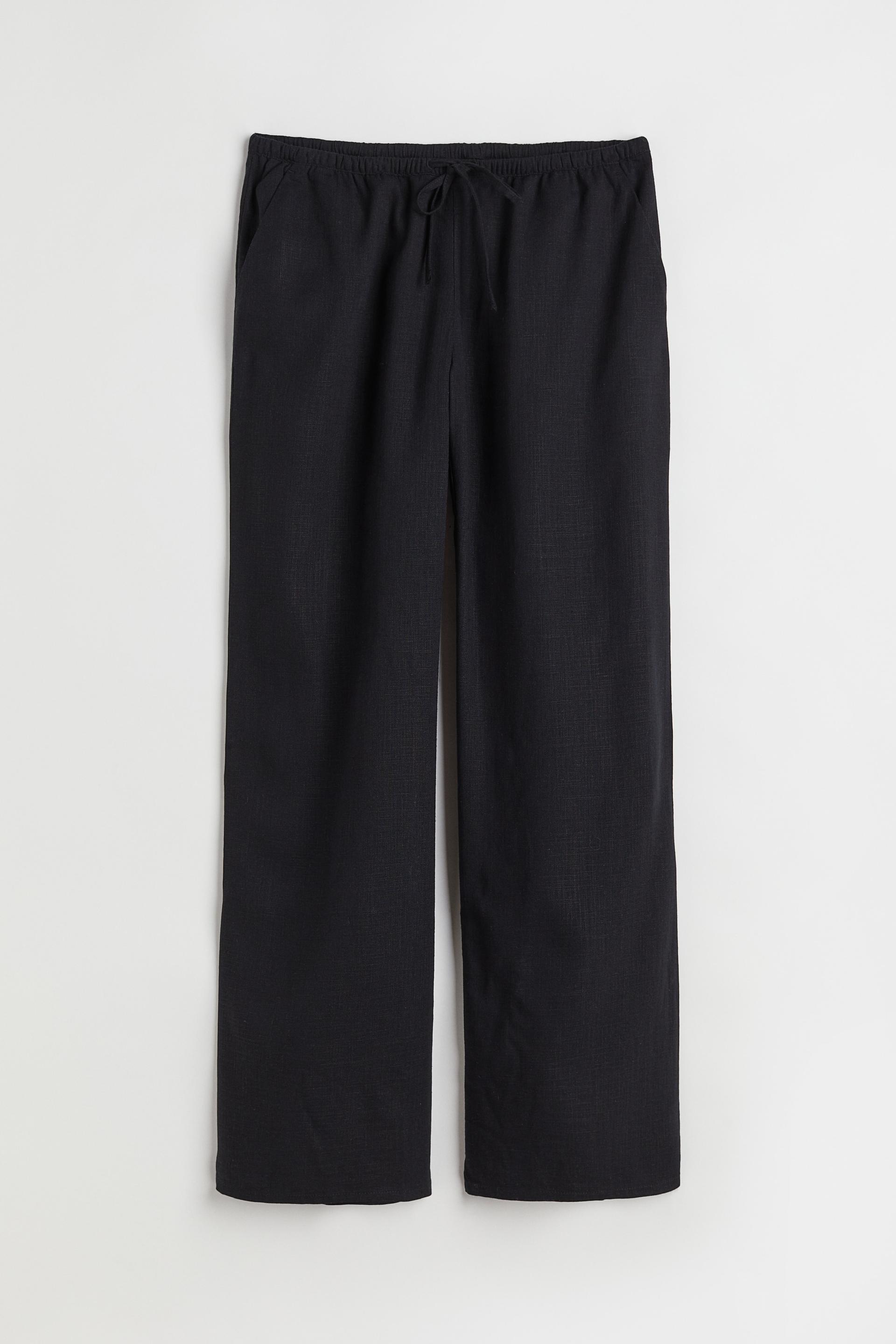 linen-blend pull-on pants