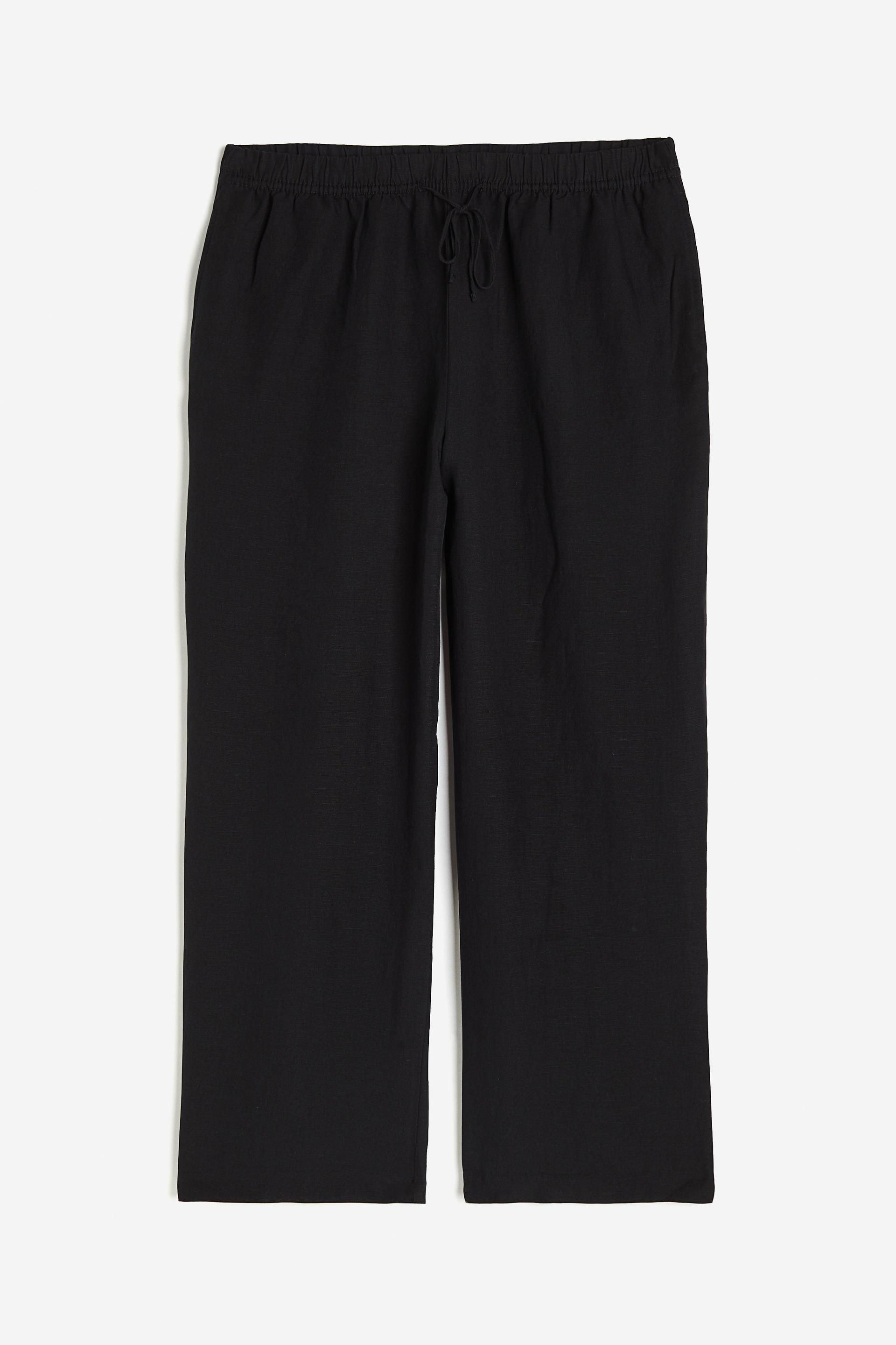 linen-blend pull-on pants