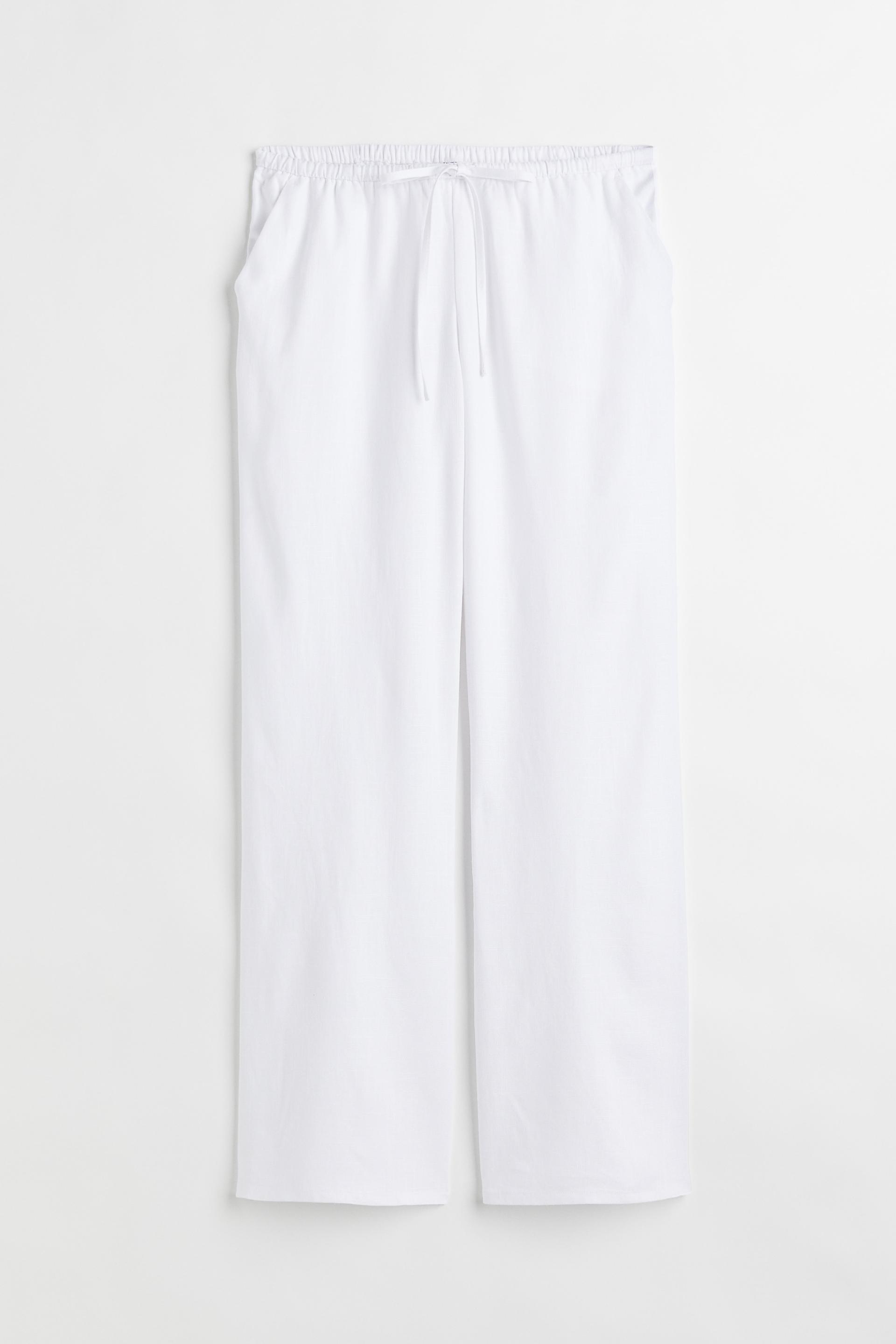 linen-blend pull-on pants
