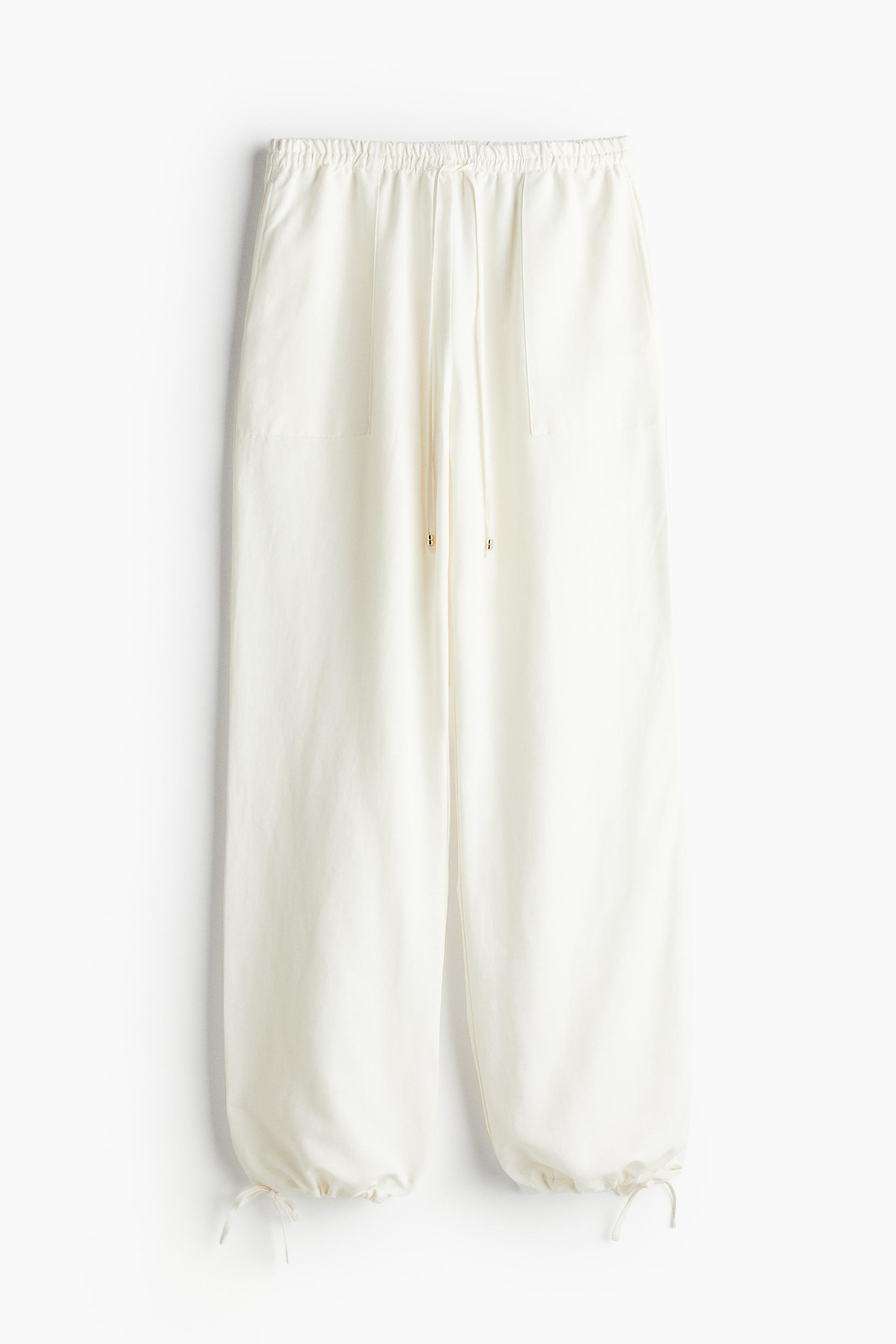 linen-blend pull-on pants