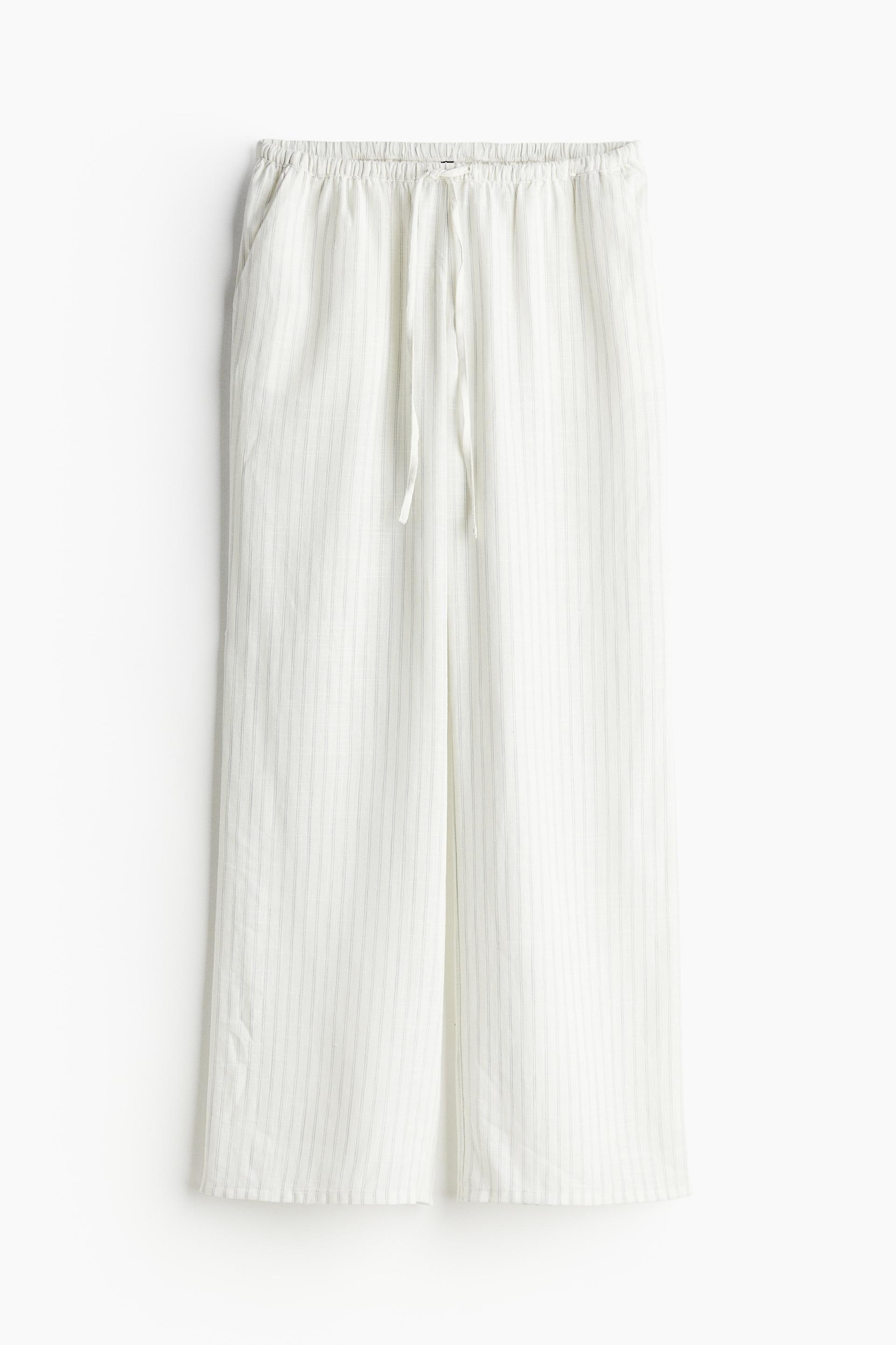 linen-blend pull-on pants