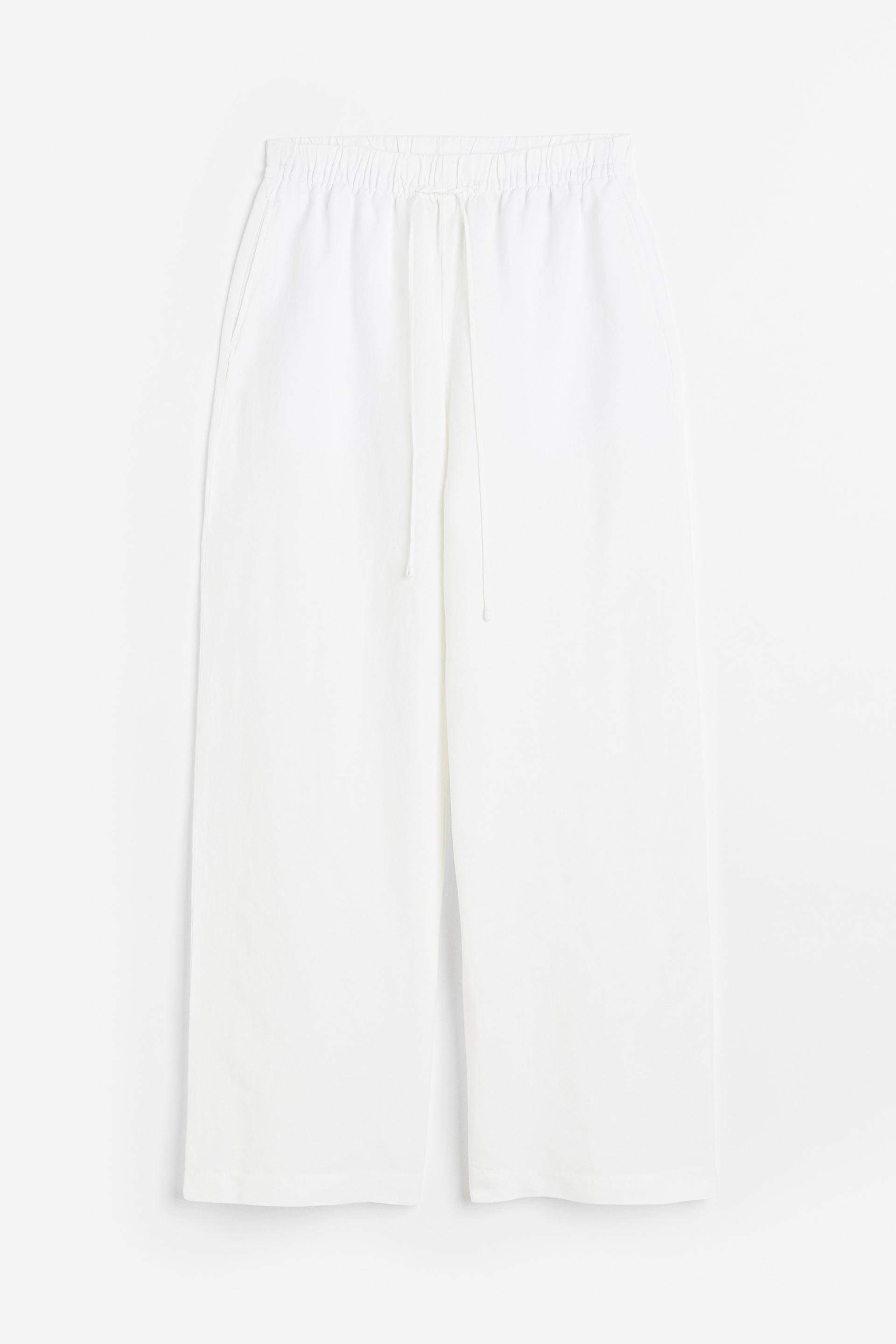 linen-blend pull-on pants