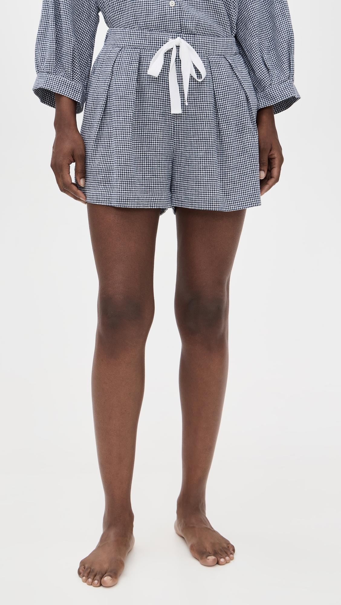 linen blend relaxed shorts