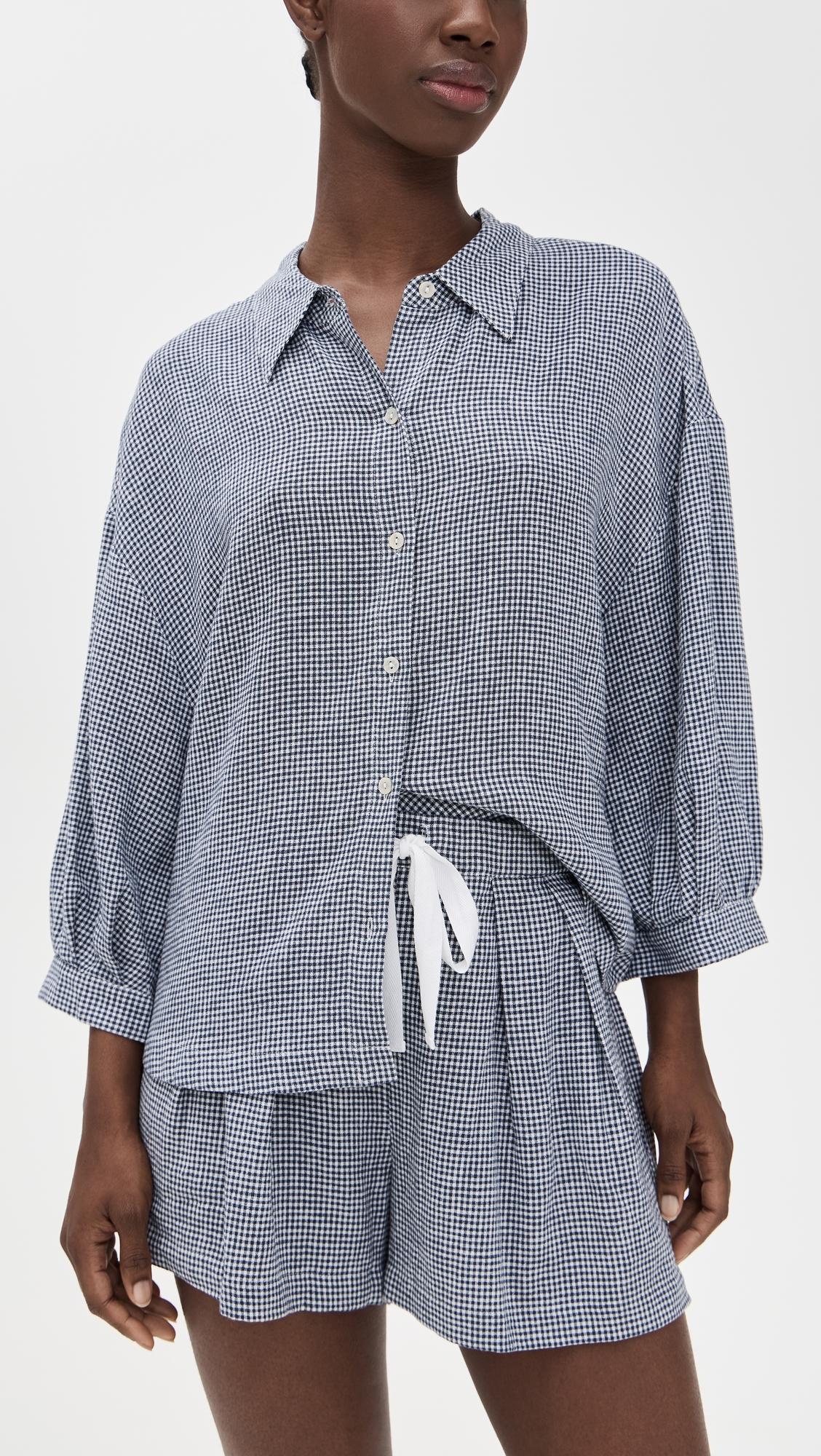 linen blend relaxed sleeve top