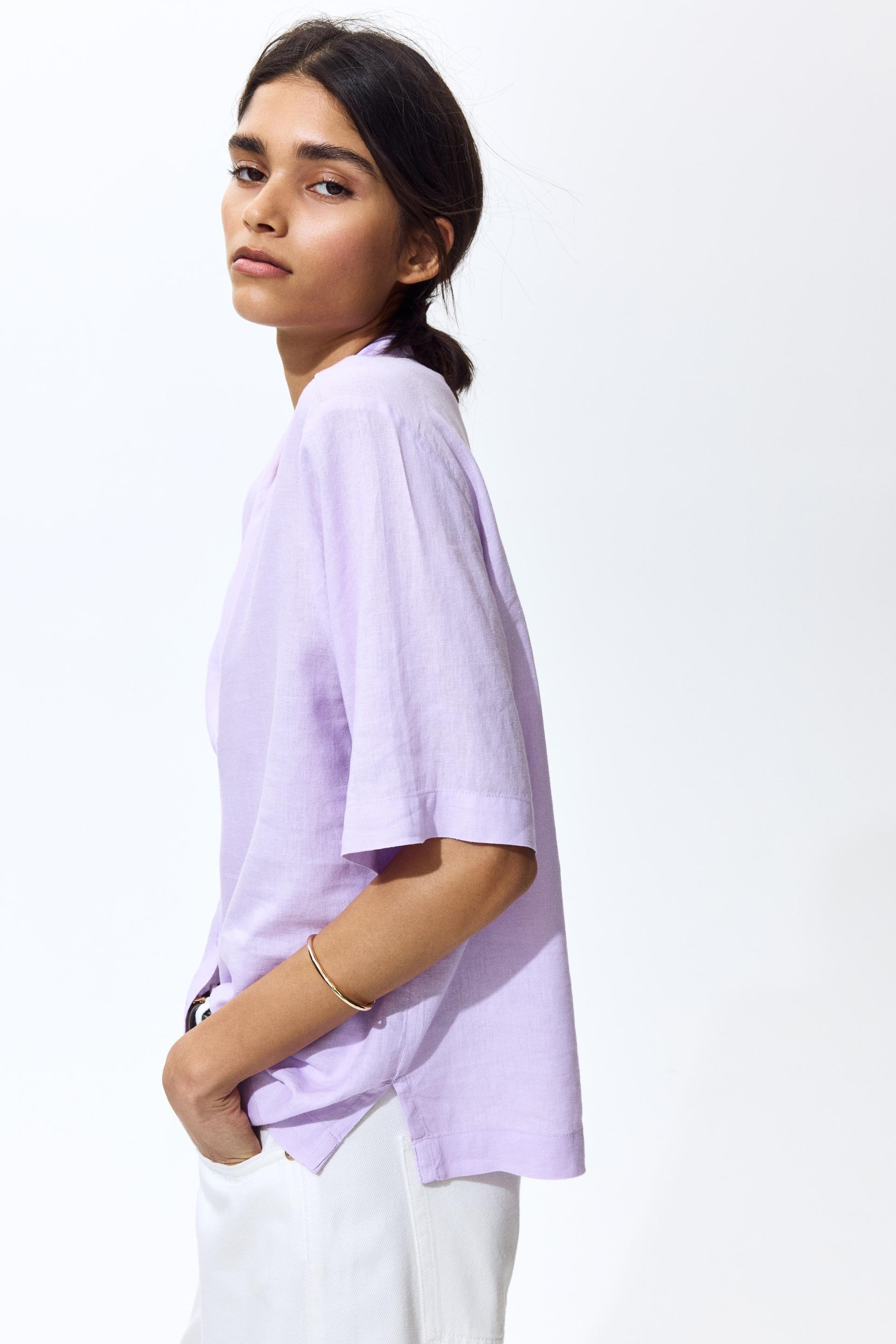 linen-blend resort shirt