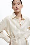 linen-blend shirt dress
