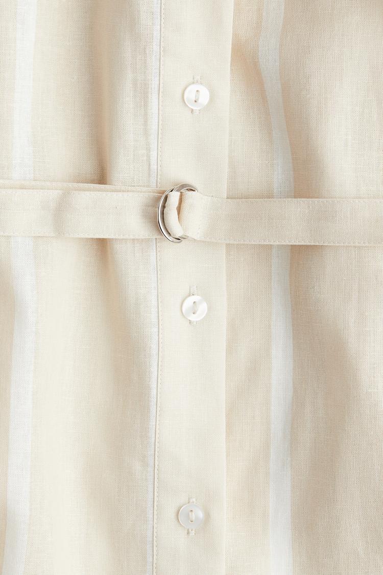 linen-blend shirt dress