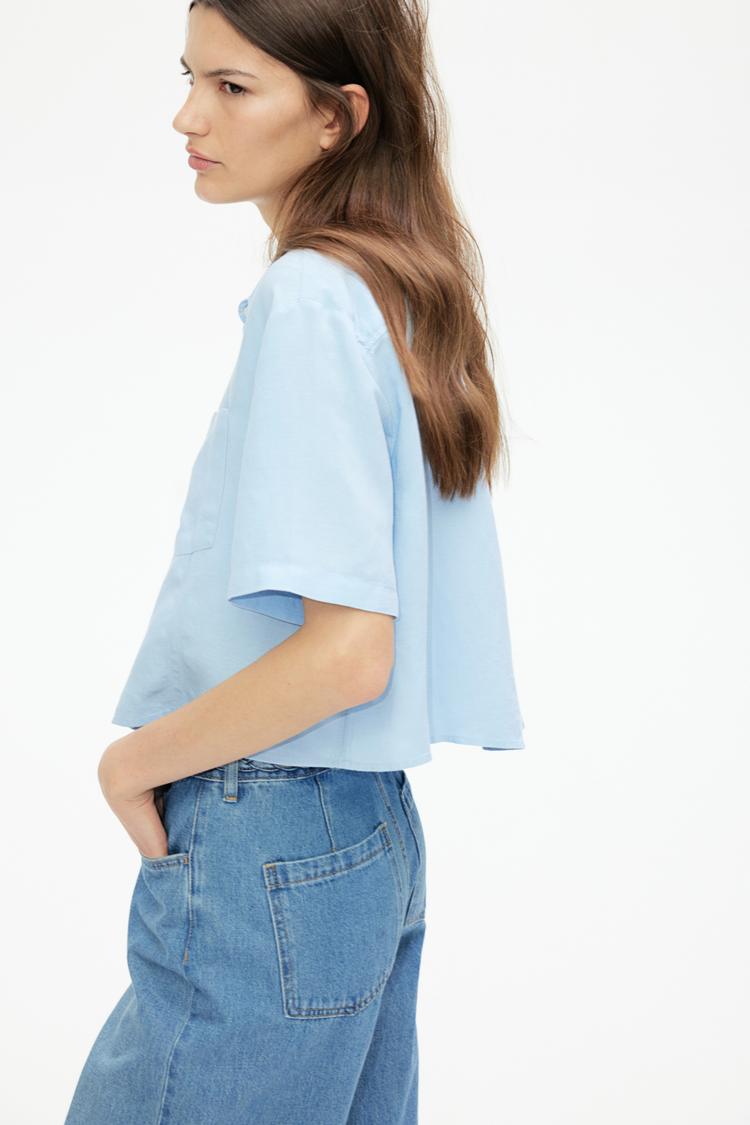 linen-blend shirt