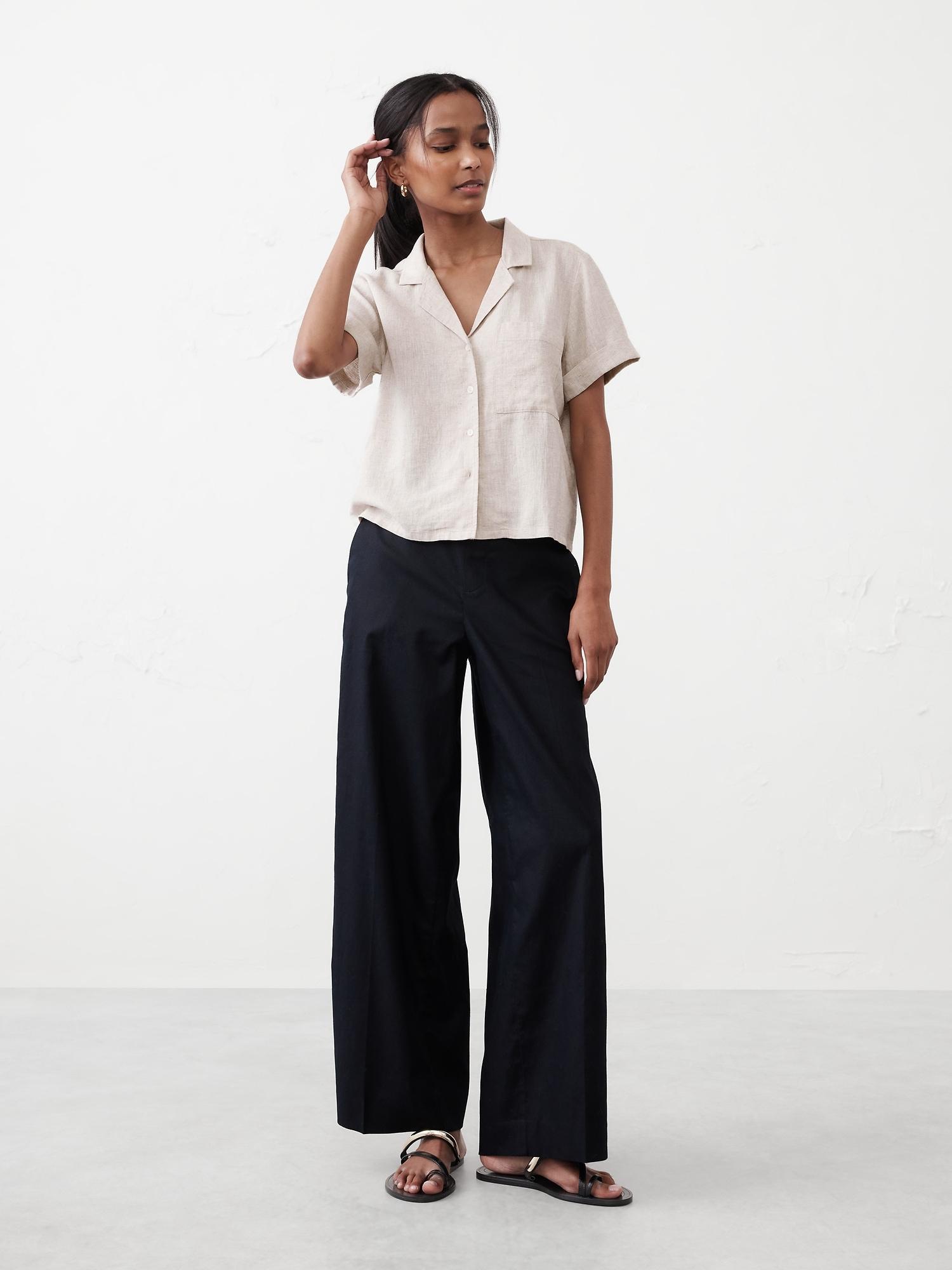 linen-blend shirt