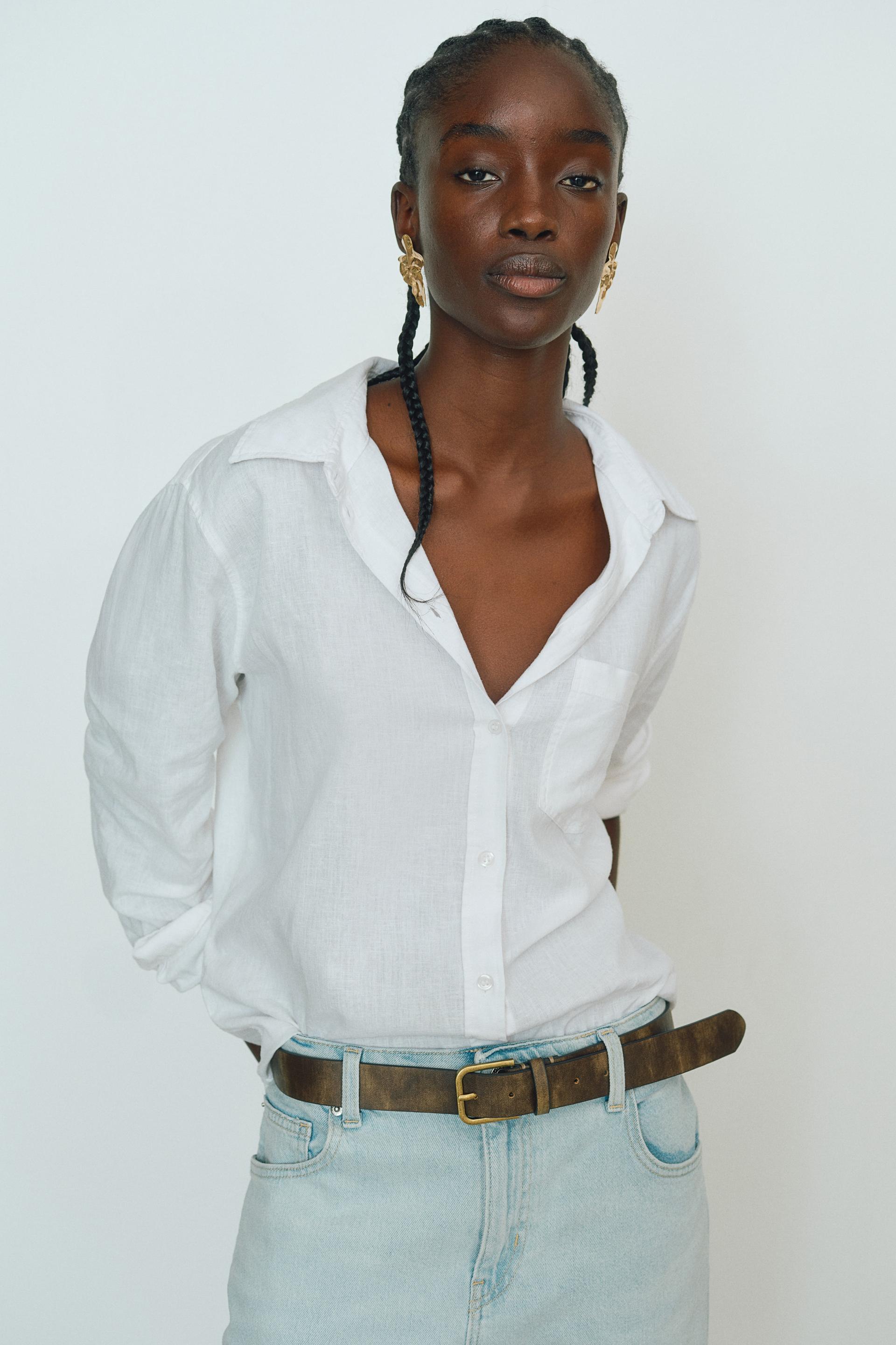 linen-blend shirt
