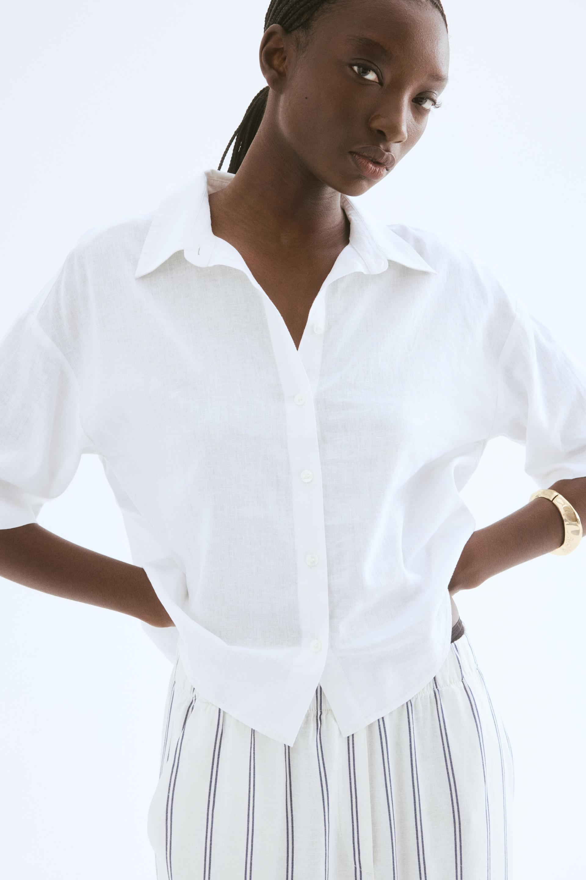 linen-blend shirt