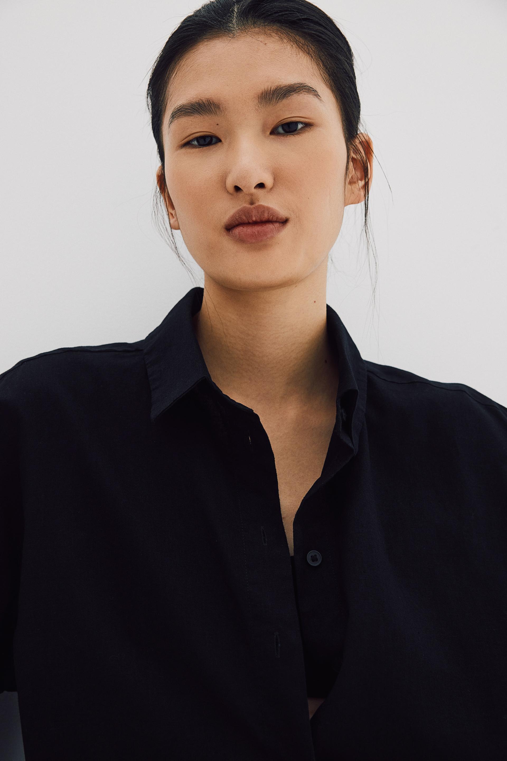 linen-blend shirt