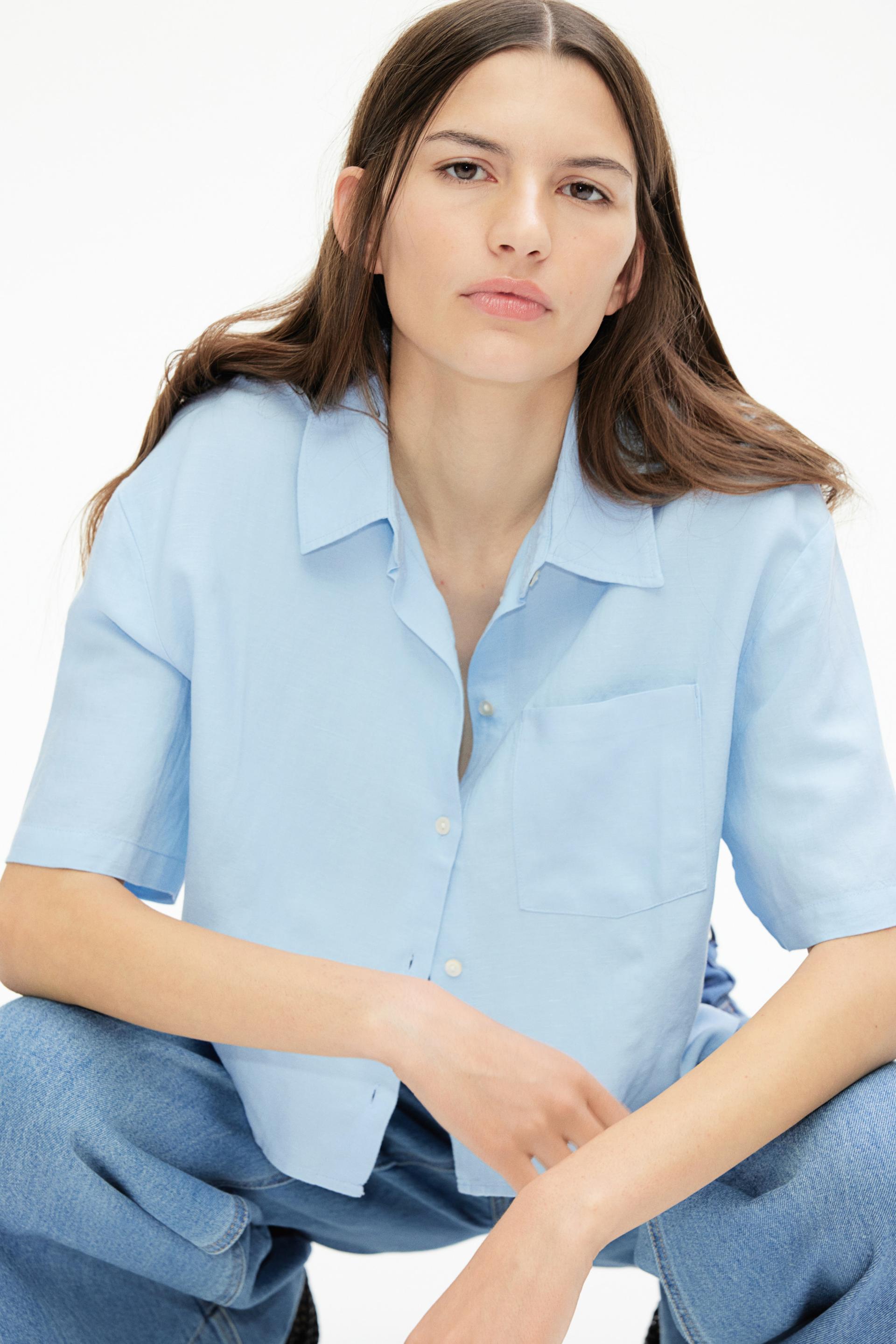 linen-blend shirt