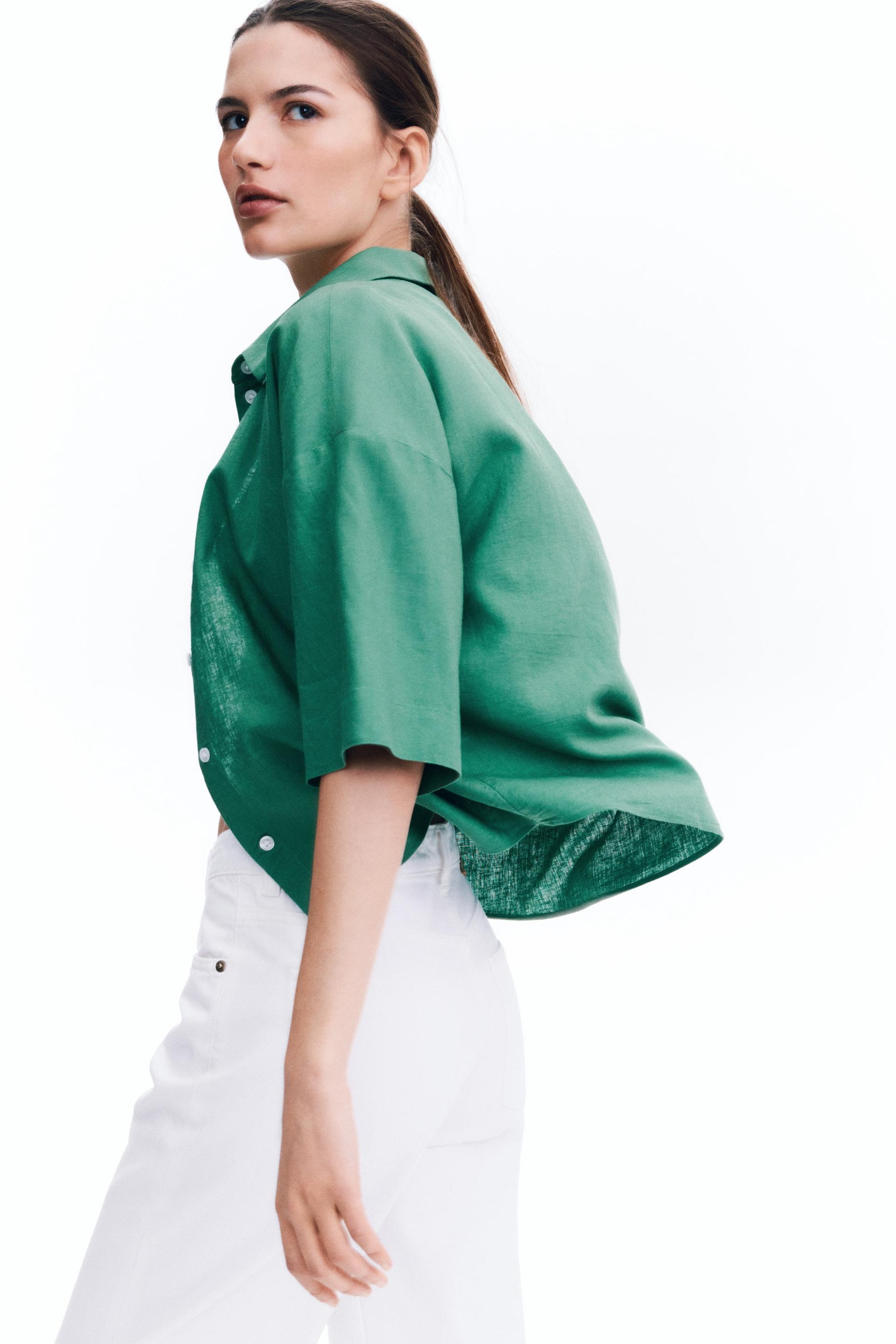 linen-blend shirt