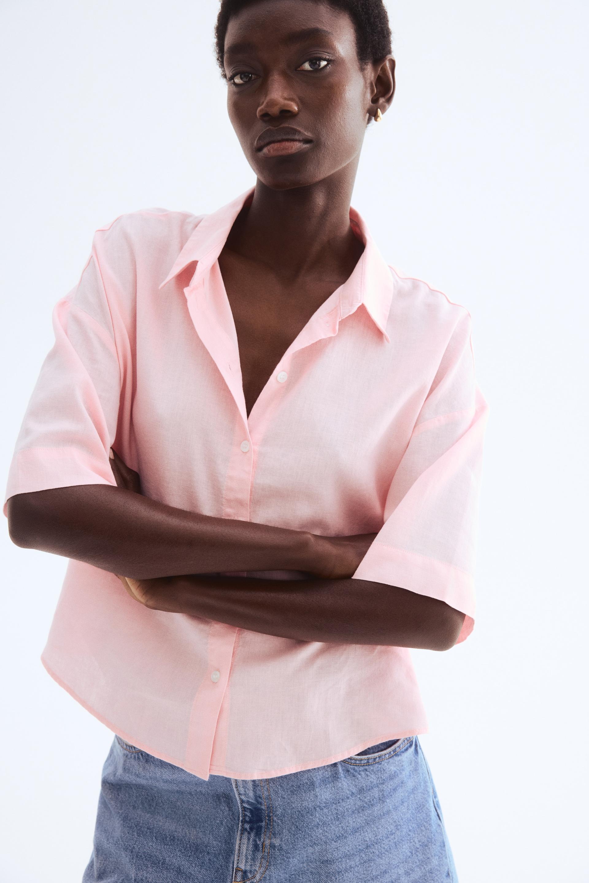 linen-blend shirt